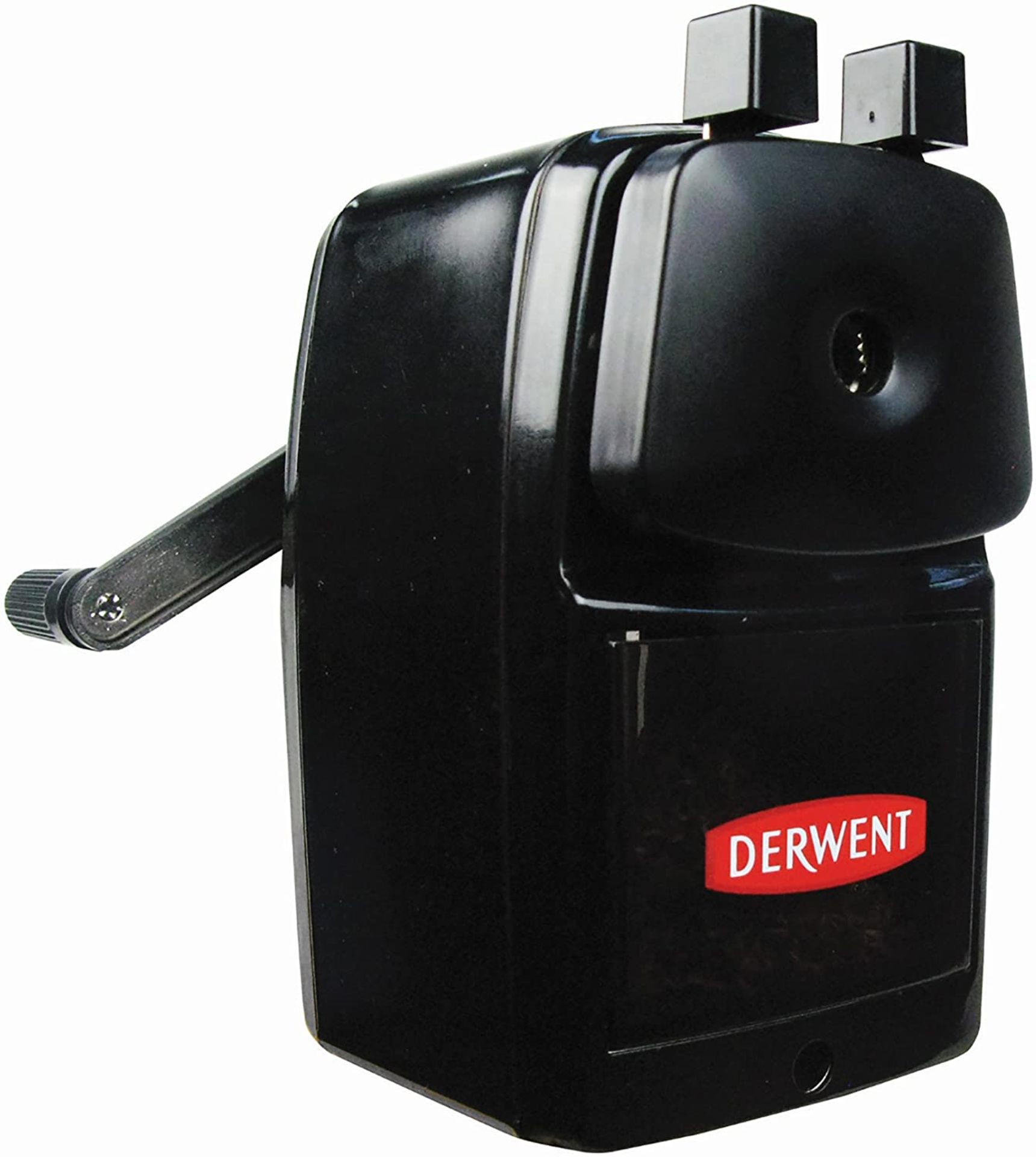 RRP -£21.99 Derwent Manual Helical Desktop Sharpener, Super Point, Sliding Tray