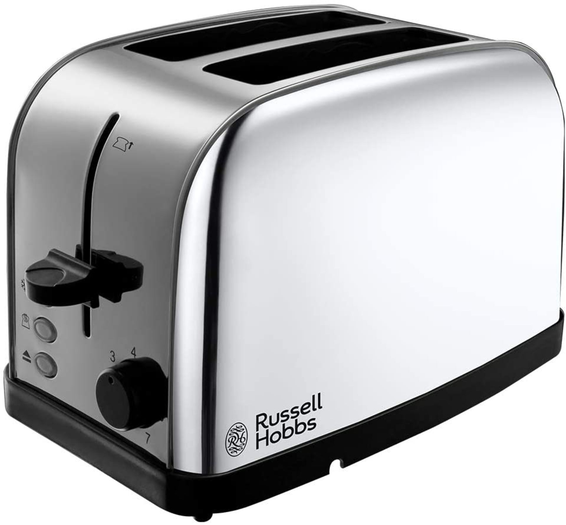 RRP -£26.50 Russell Hobbs 24081 Two Slice Toaster, Brushed Stainless Steel