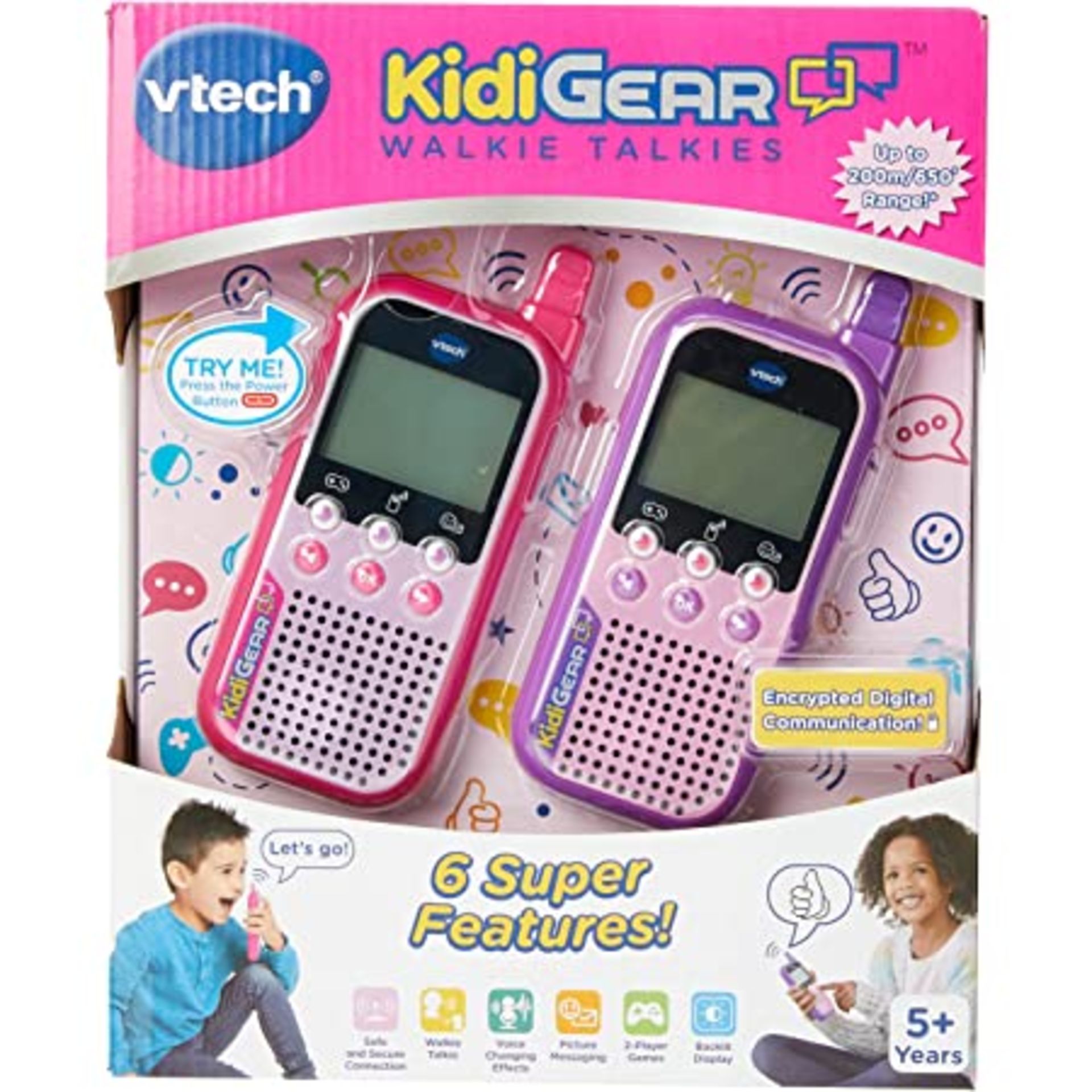 RRP - £25.99 VTech 518553 KidiGear Walkie Talkies, Pink