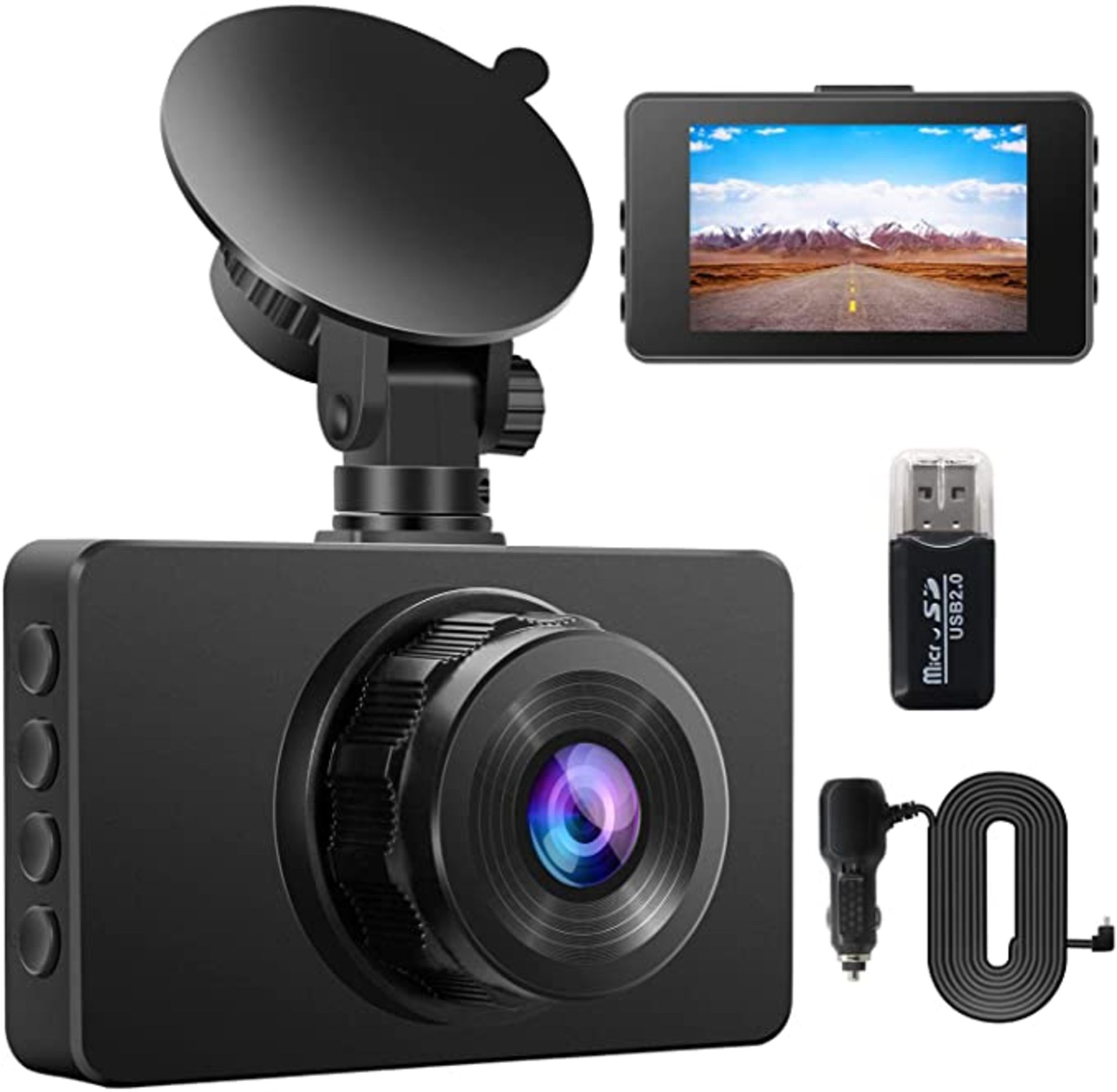 RRP - £63.81 Car Camera, TOGUARD Dashcam Full HD 1080P Dual Lens Car Camera G-Sensor Motion Detectio