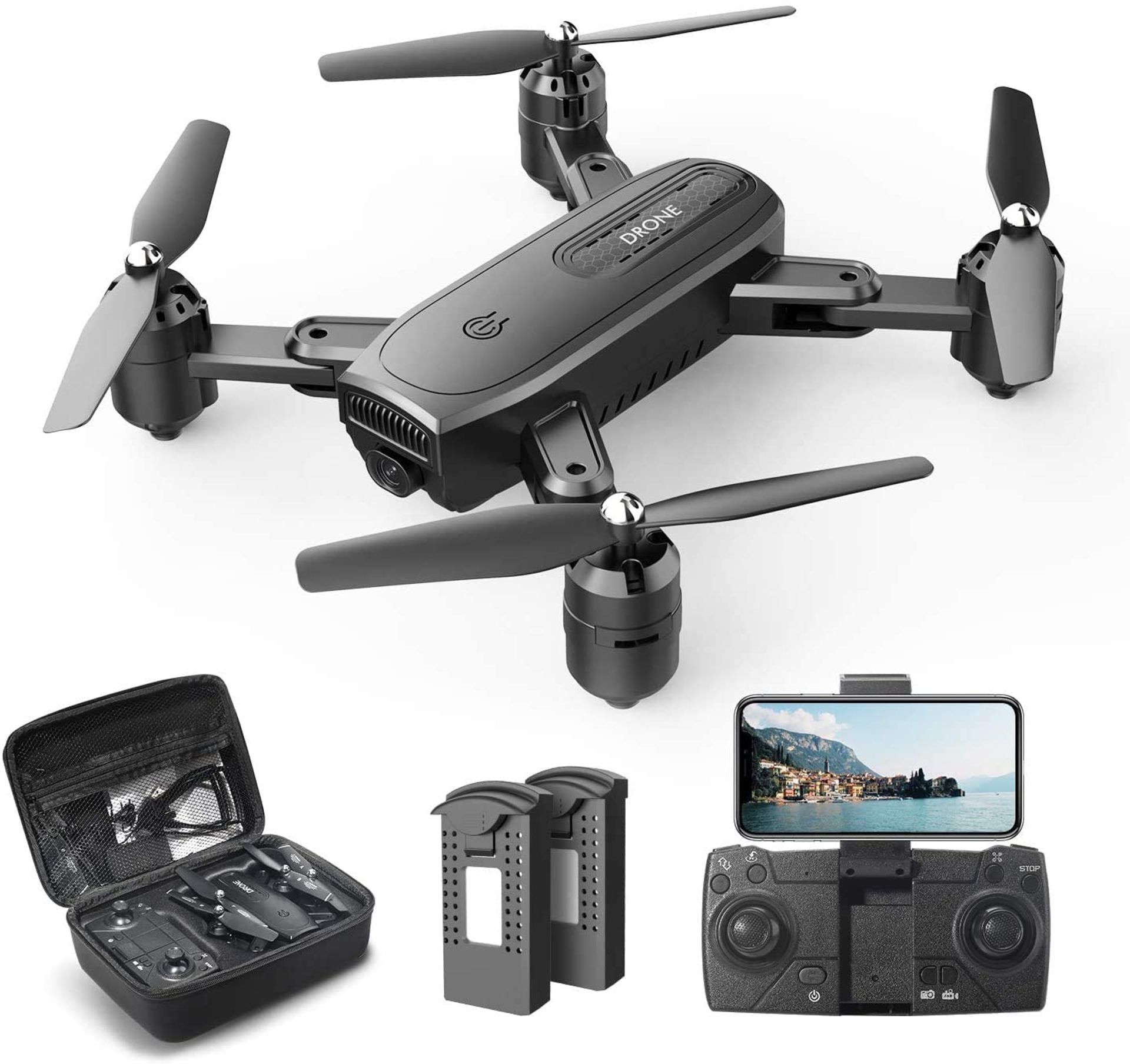 RRP - £65.08 DEERC D30 Foldable Drone with 1080P FPV HD Camera for Adults, RC Quadcopter with APP Co