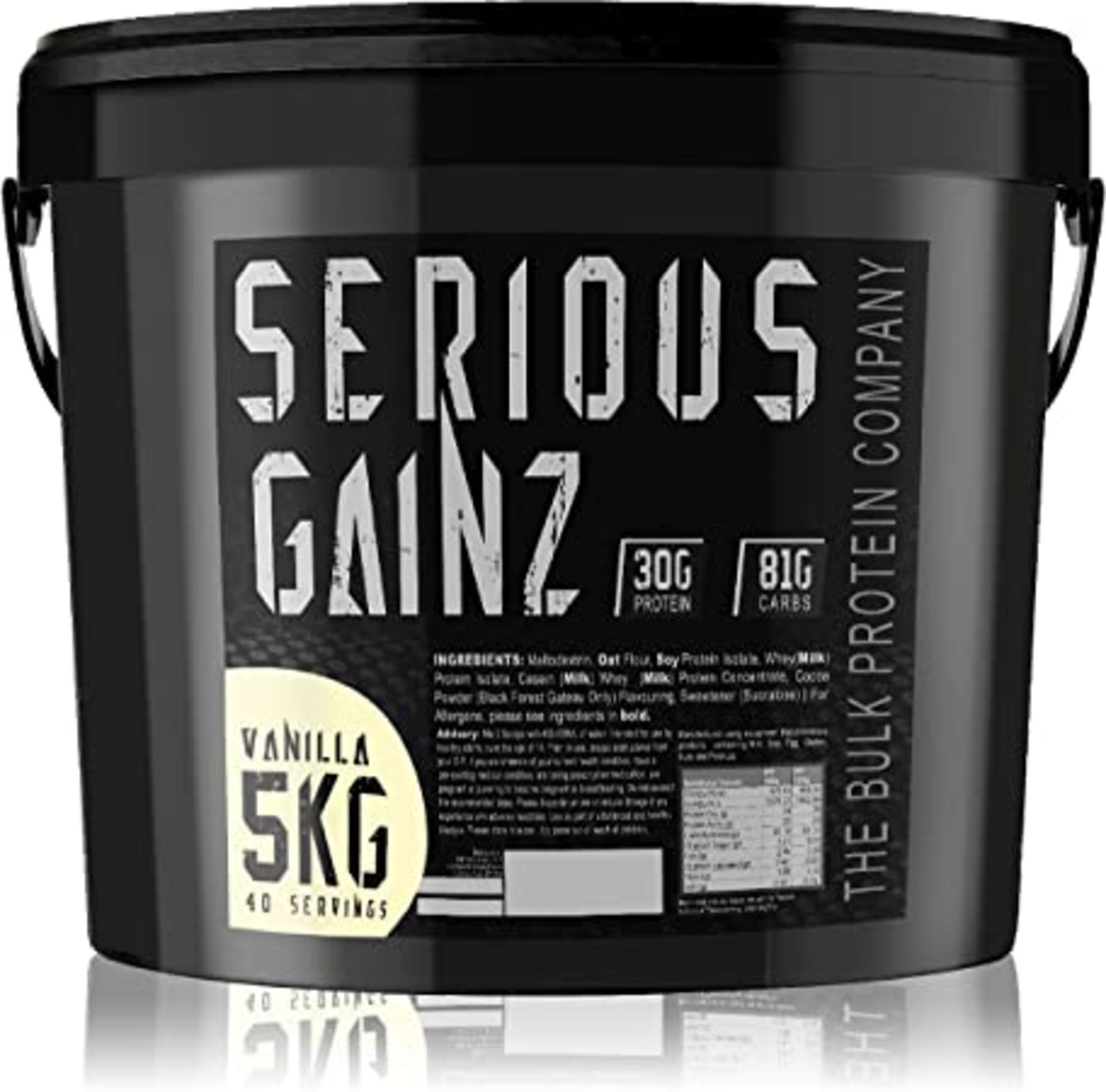 RRP - £33.02 The Bulk Protein Company - Serious Gainz Mass Gainer Protein Powder Vanilla 5kg