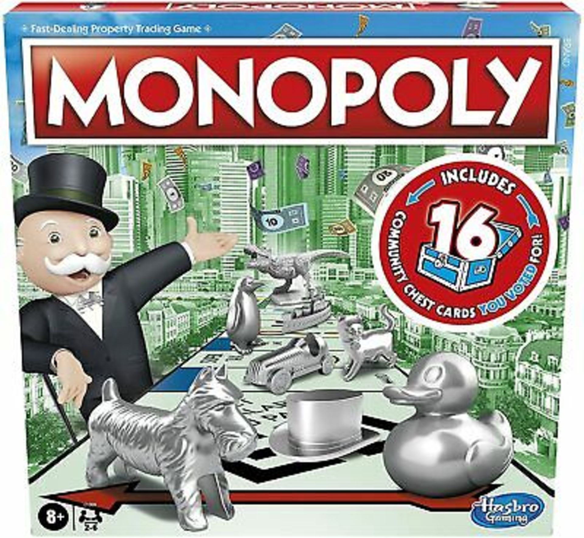RRP - £16.95 Monopoly Game, Family Board Game for 2 to 6 Players, Monopoly Board Game for Kids Ages