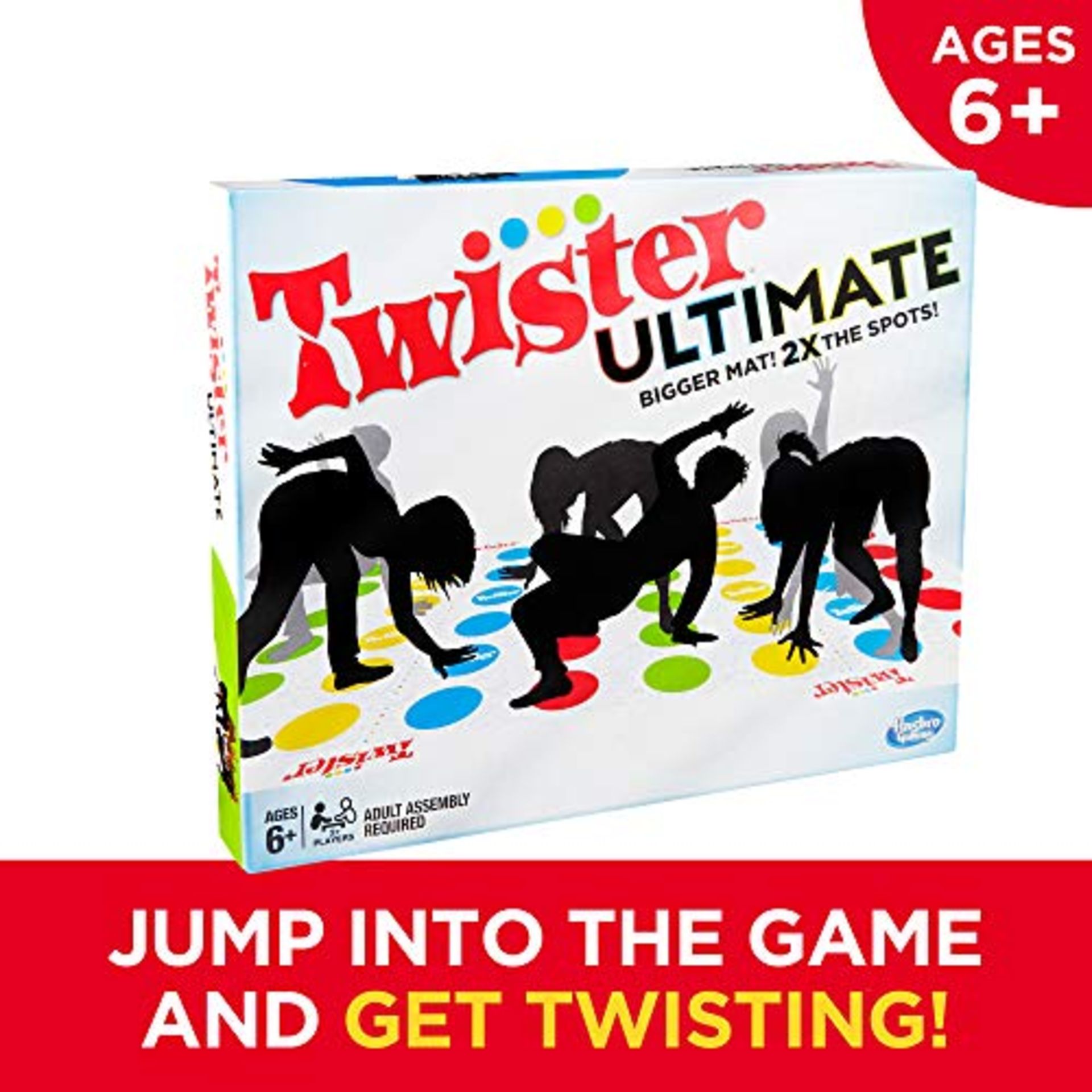 RRP - £19.99 Twister Ultimate: Bigger Mat, More Coloured Spots, Family, Kids Party Game Age 6+; Comp