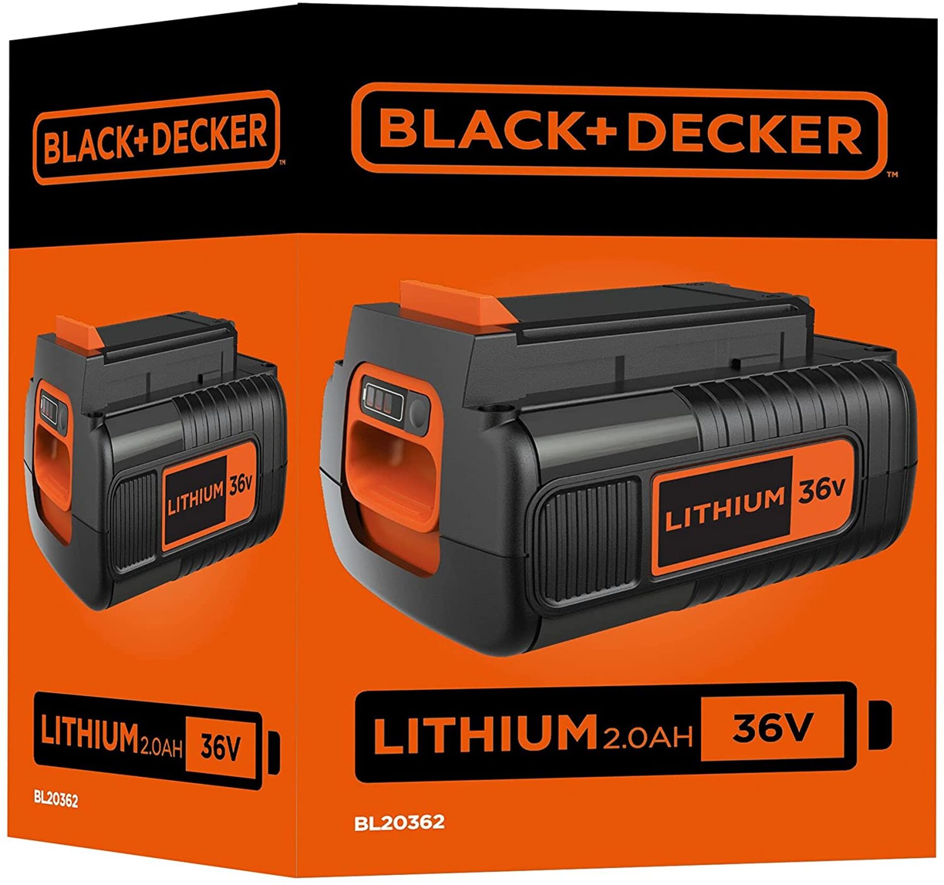 RRP - £73.90 BLACK+DECKER BL20362-XJ 36 V 2.0 Ah Battery - Image 2 of 2