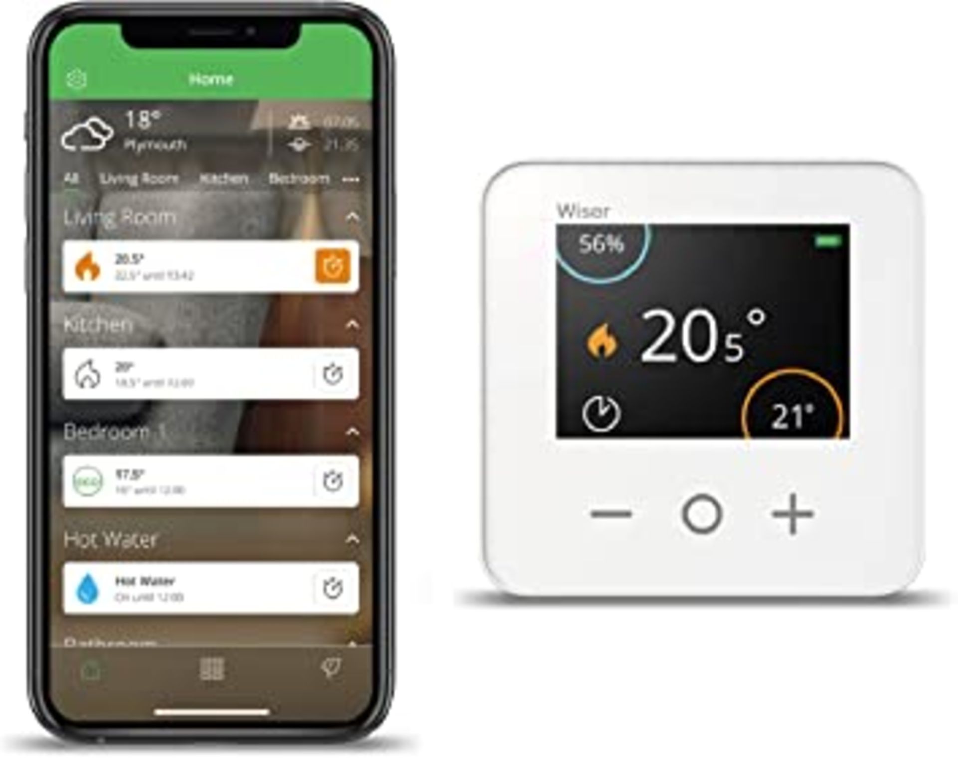 RRP - £128.77 Drayton Wiser Smart Thermostat Heating Control Heating Only - Works with Amazon Alexa,