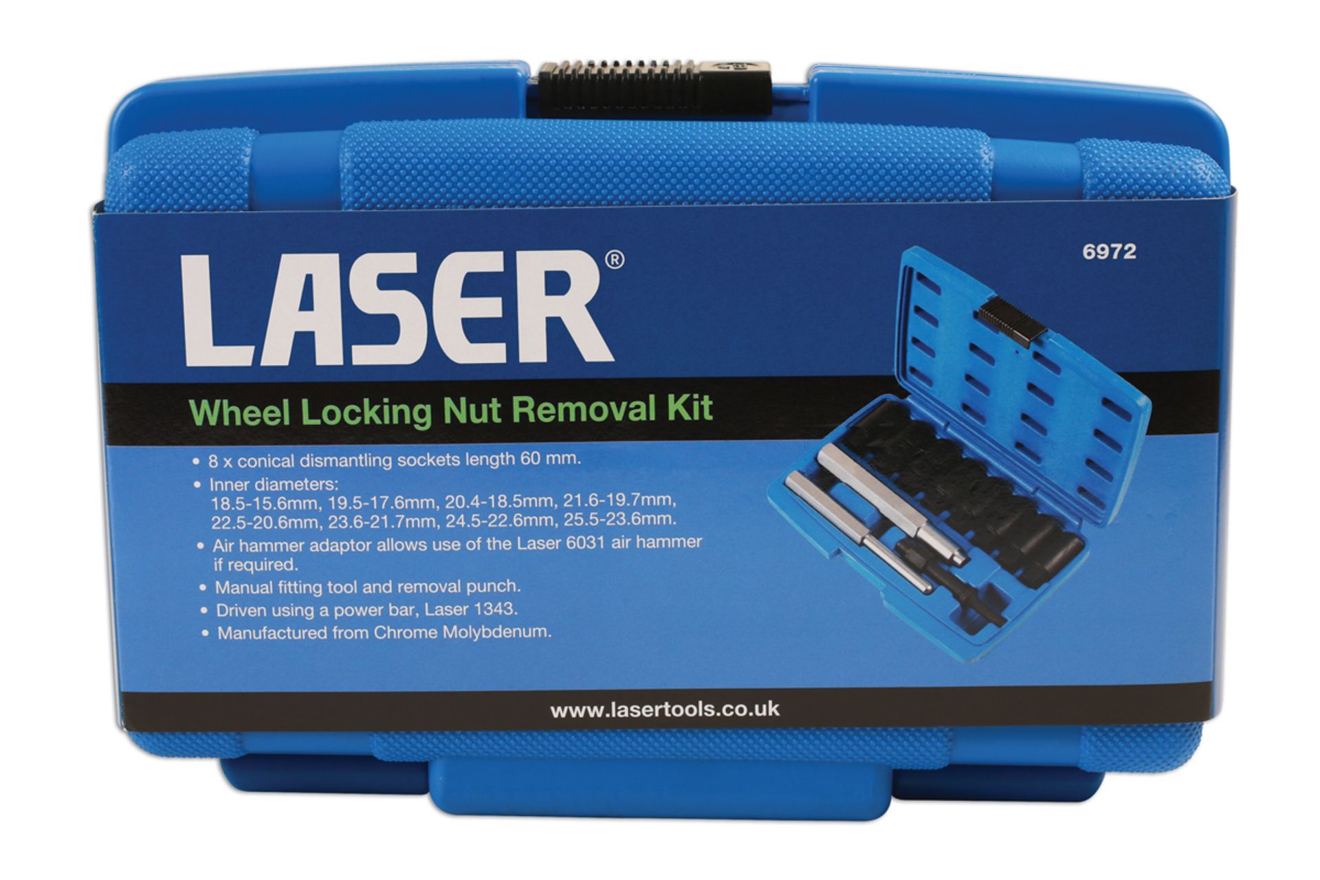 RRP - £62.30 Laser 6972 Wheel Locking Nut Removal Kit