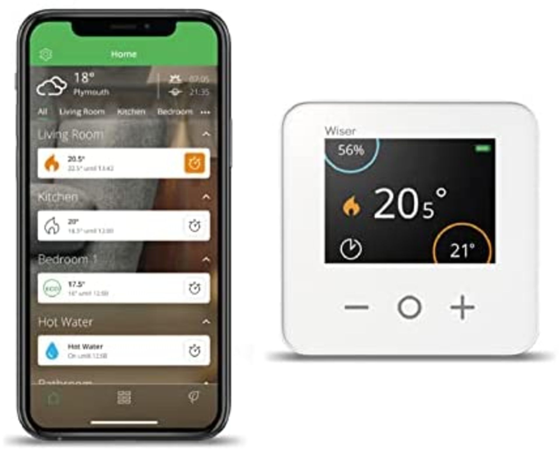 RRP - £128.77 Drayton Wiser Smart Thermostat Heating Control Heating Only - Works with Amazon Alexa, - Image 2 of 2