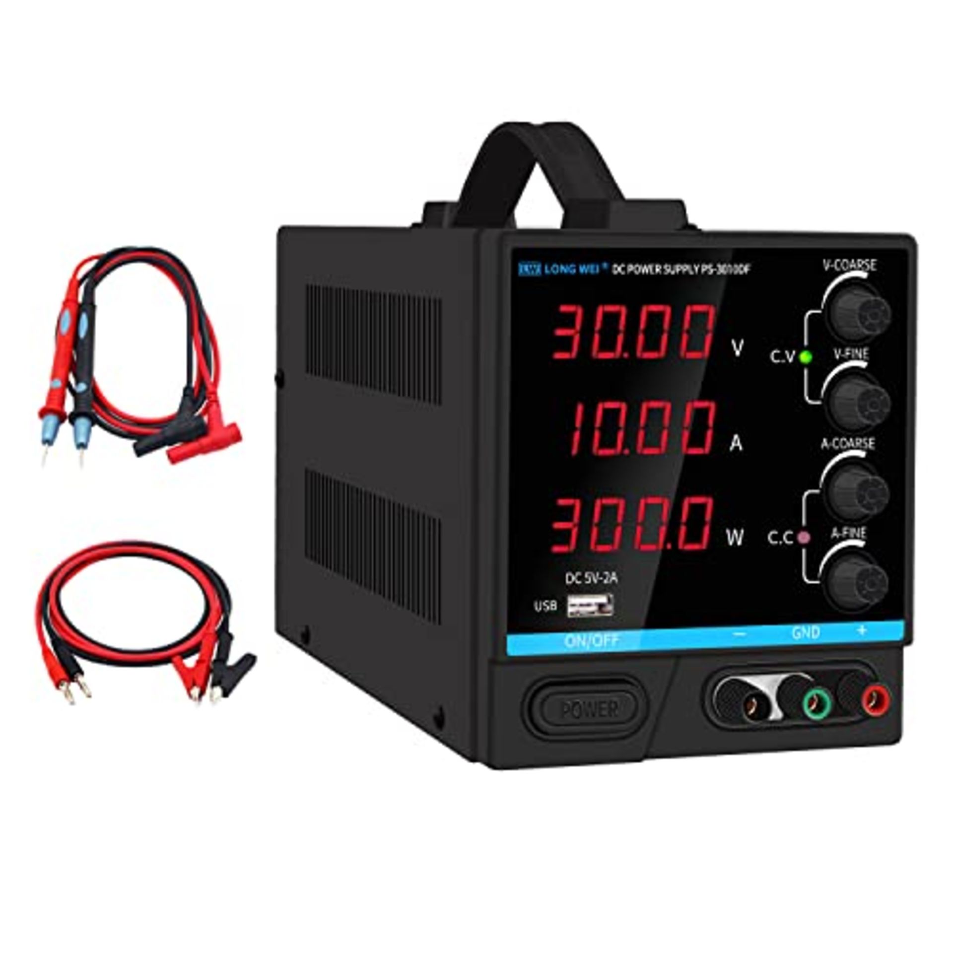 RRP - £32.85 Bench Power Supply DC Power Supply Variable 30V 10A , WZTO Led Precise 4-Digital Displa - Image 2 of 2