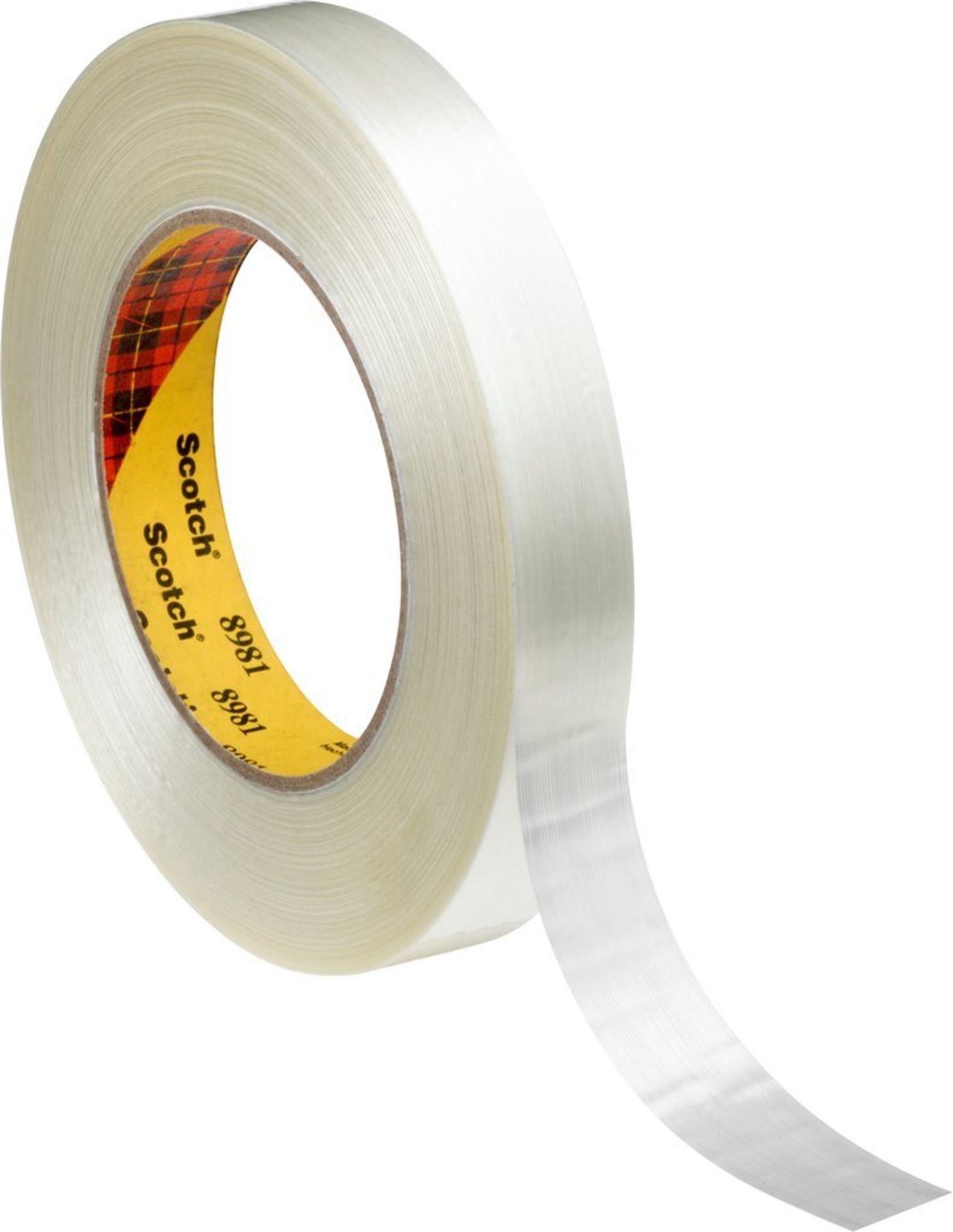 RRP - £51.44 3M 8981 Filament Tape, 25 mm x 50 m, Translucent, Pack of 36