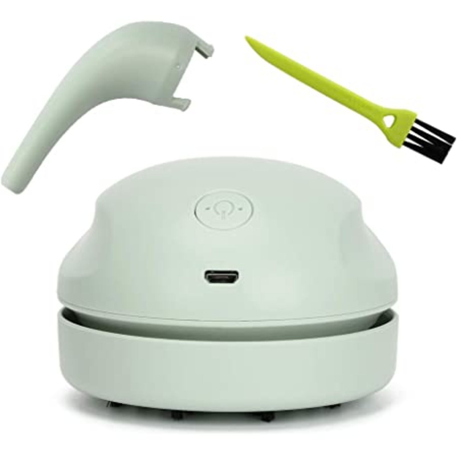 RRP-£8 Clauss Handvac 2Clean Battery Operated Mini Cleaning Kit - mintgreen/silver