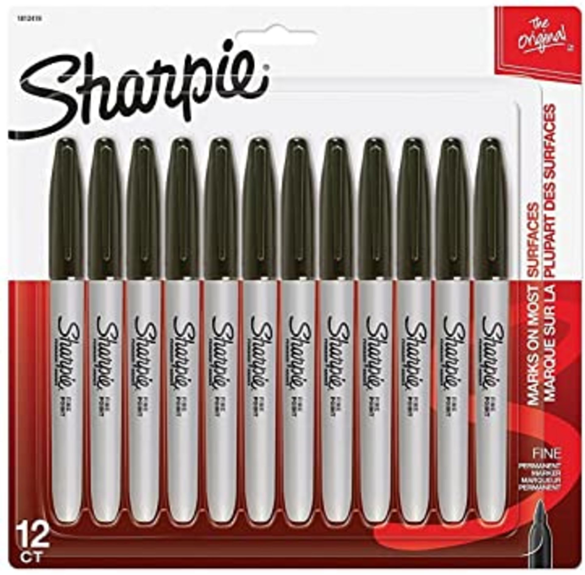 RRP-£9 Sharpie Permanent Markers | Ultra-Fine Point | Assorted Colours | 12 Count