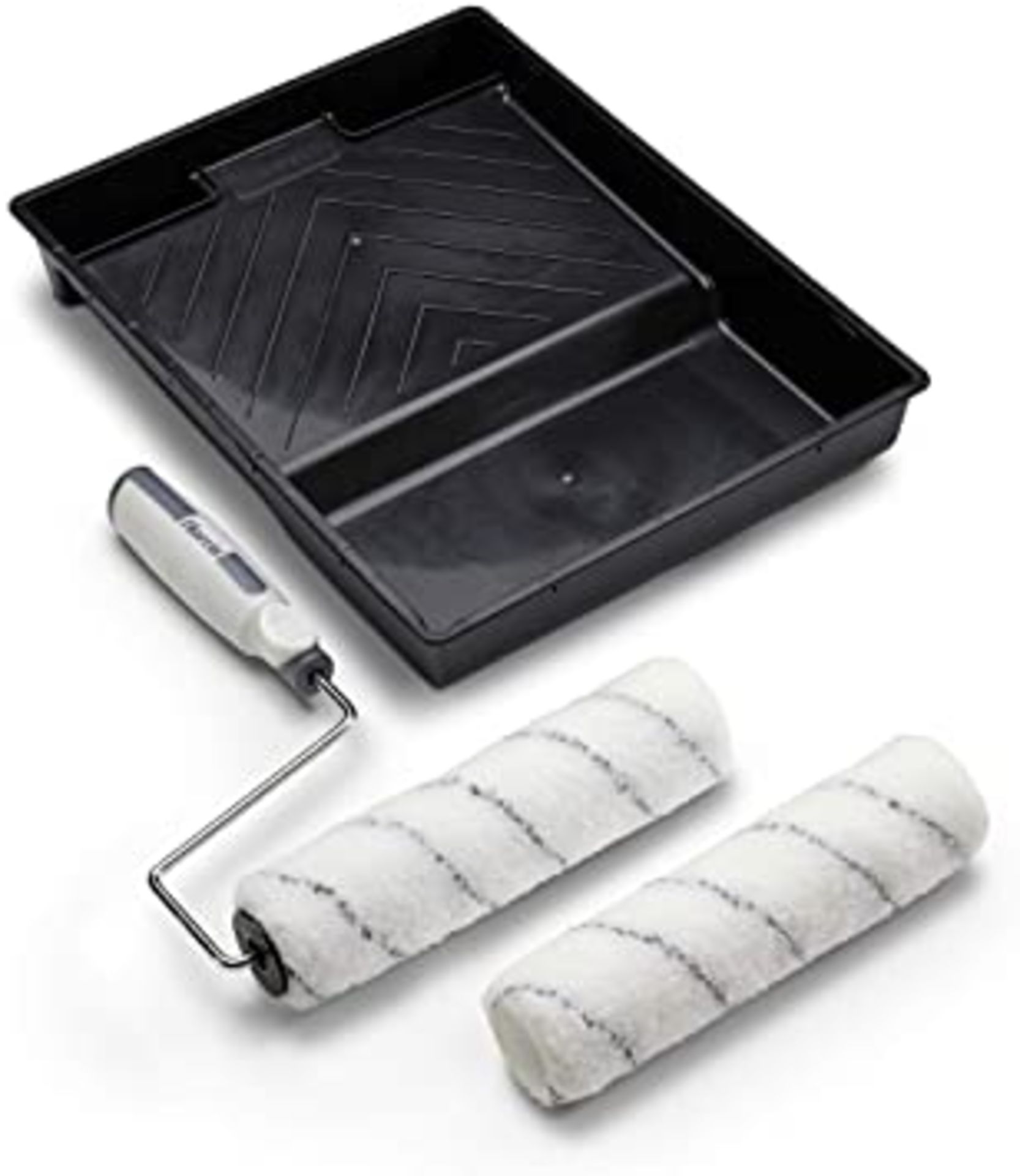 RRP-£3 Harris Essentials Walls & Ceilings Twin Set | 1 x Tray, 1 x Frame, 2 x Roller Sleeves | 9"