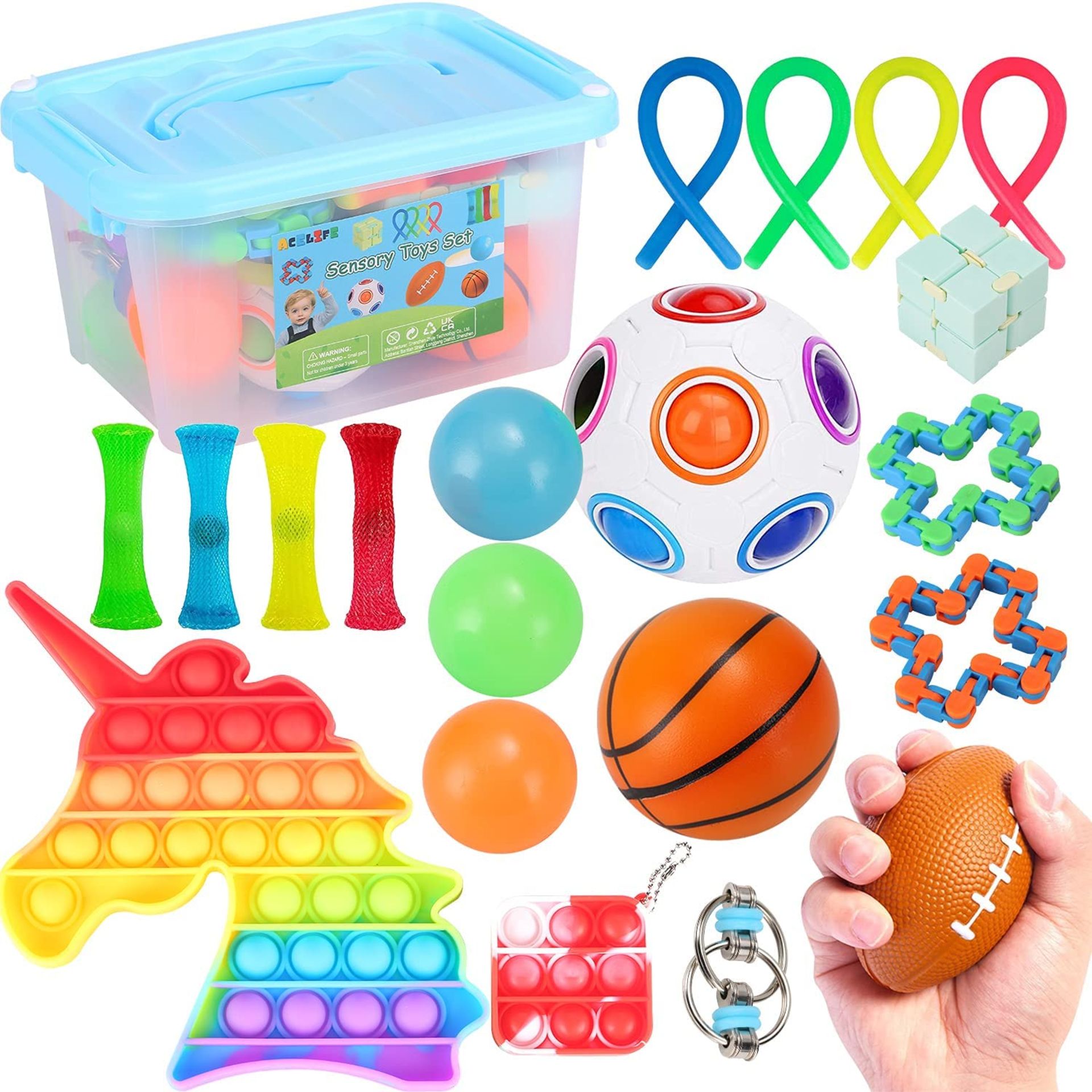 RRP-£10 Fidget Toys Set, Simple Fidget Pack for Relieve Stress Relief and Anxiety Toy Bundle for Chi
