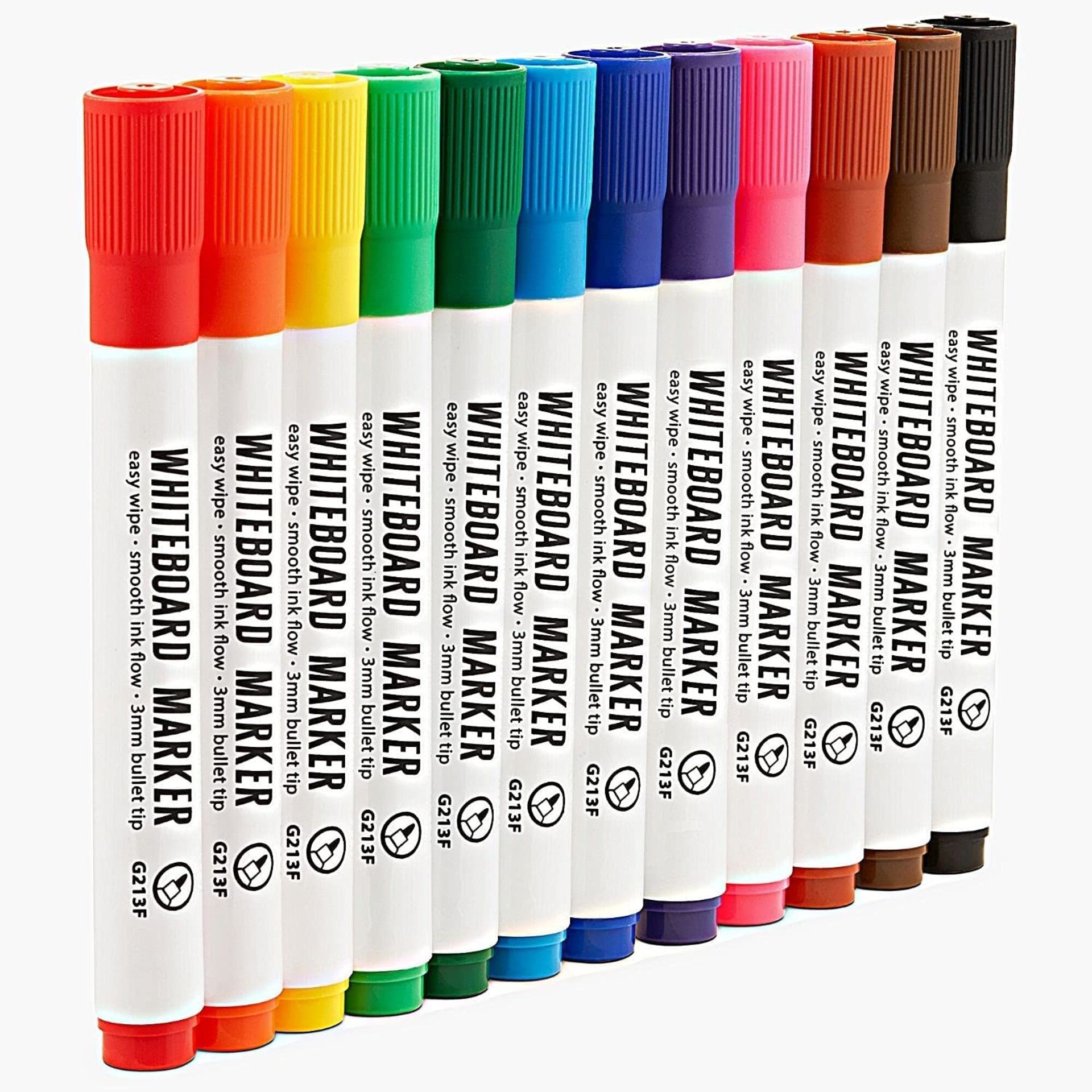 RRP-£4 Pack of 12 Multi Coloured Dry Wipe Whiteboard Marker Pens