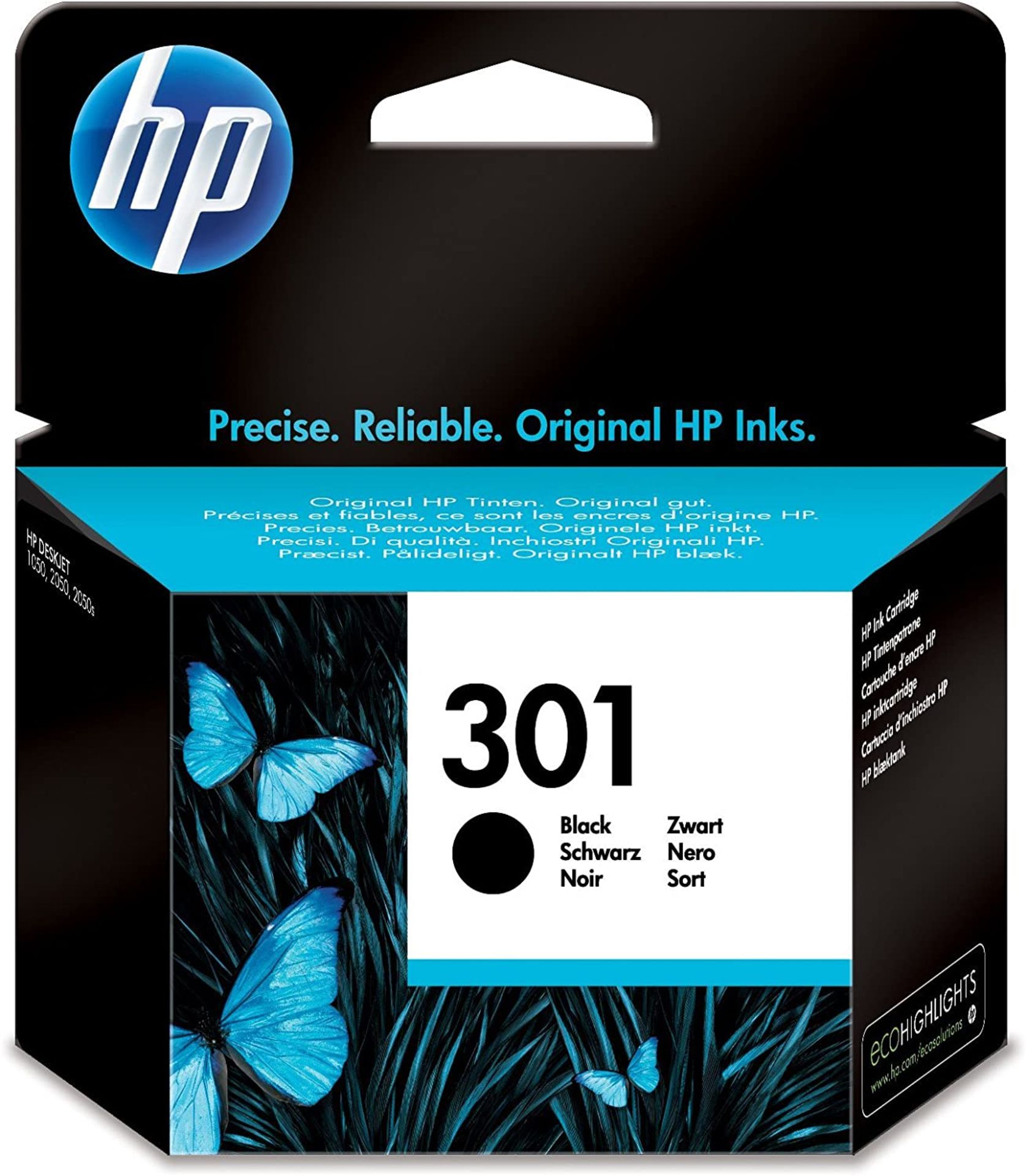 RRP-£14 HP CH561EE 301 Original Ink Cartridge, Black, Standard (Pack of 1)