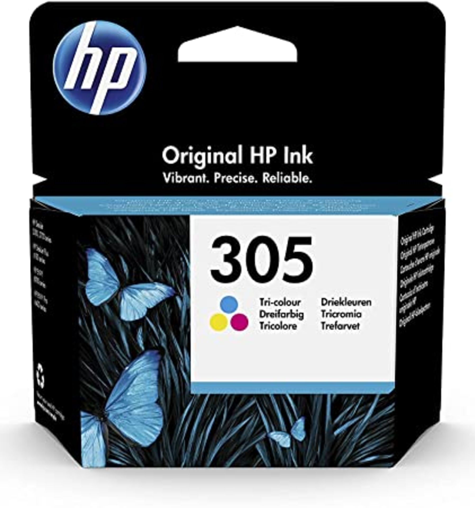 RRP-£12 HP 305 3YM60AE Tricolor Original Ink Cartridge Compatible with HP DeskJet 2700, 2730, 4100,