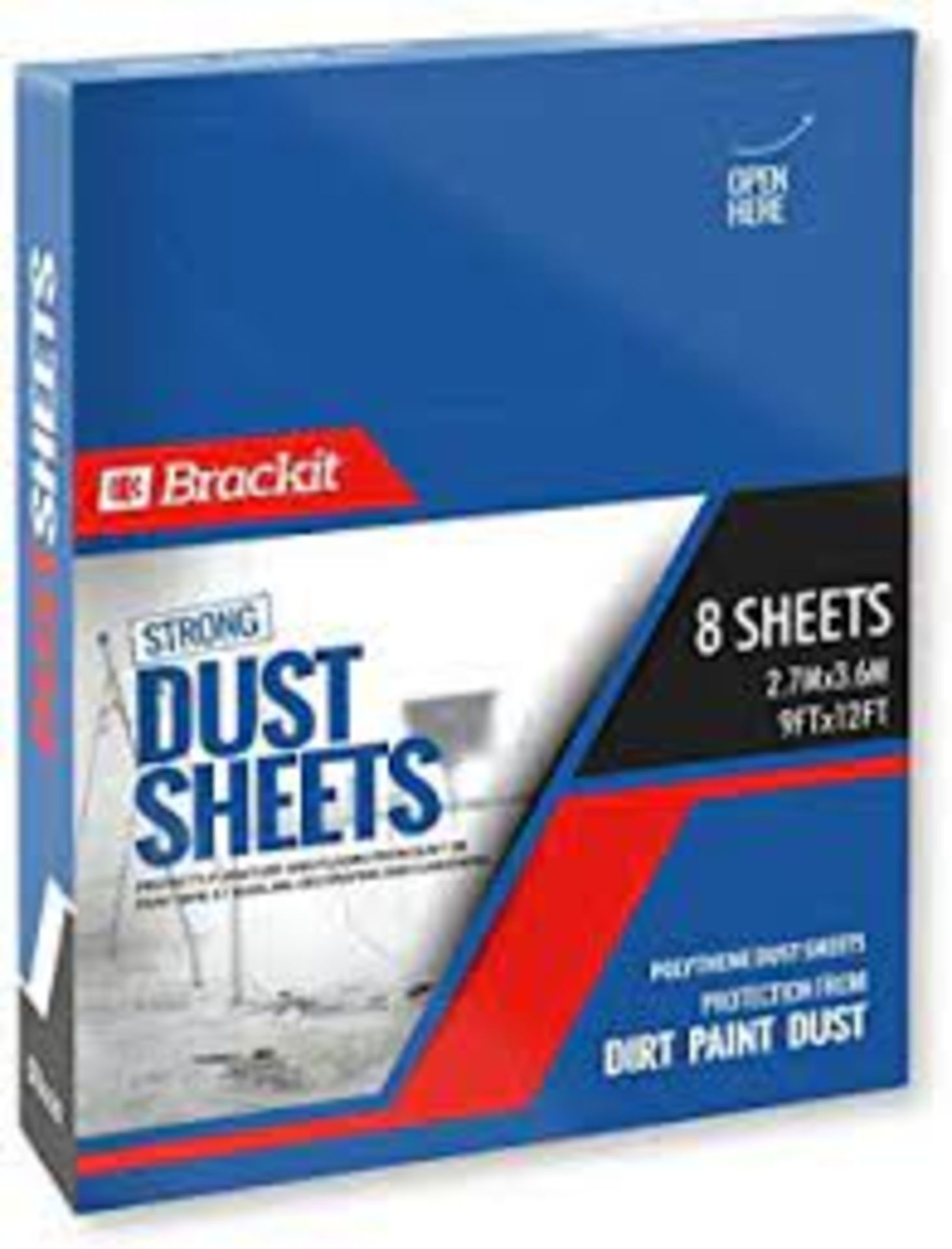 RRP-£13 Brackit Dust Sheet Kit, 8 Quality 9x12ft Protective Furniture Covers â€“ Lightweight, Durabl