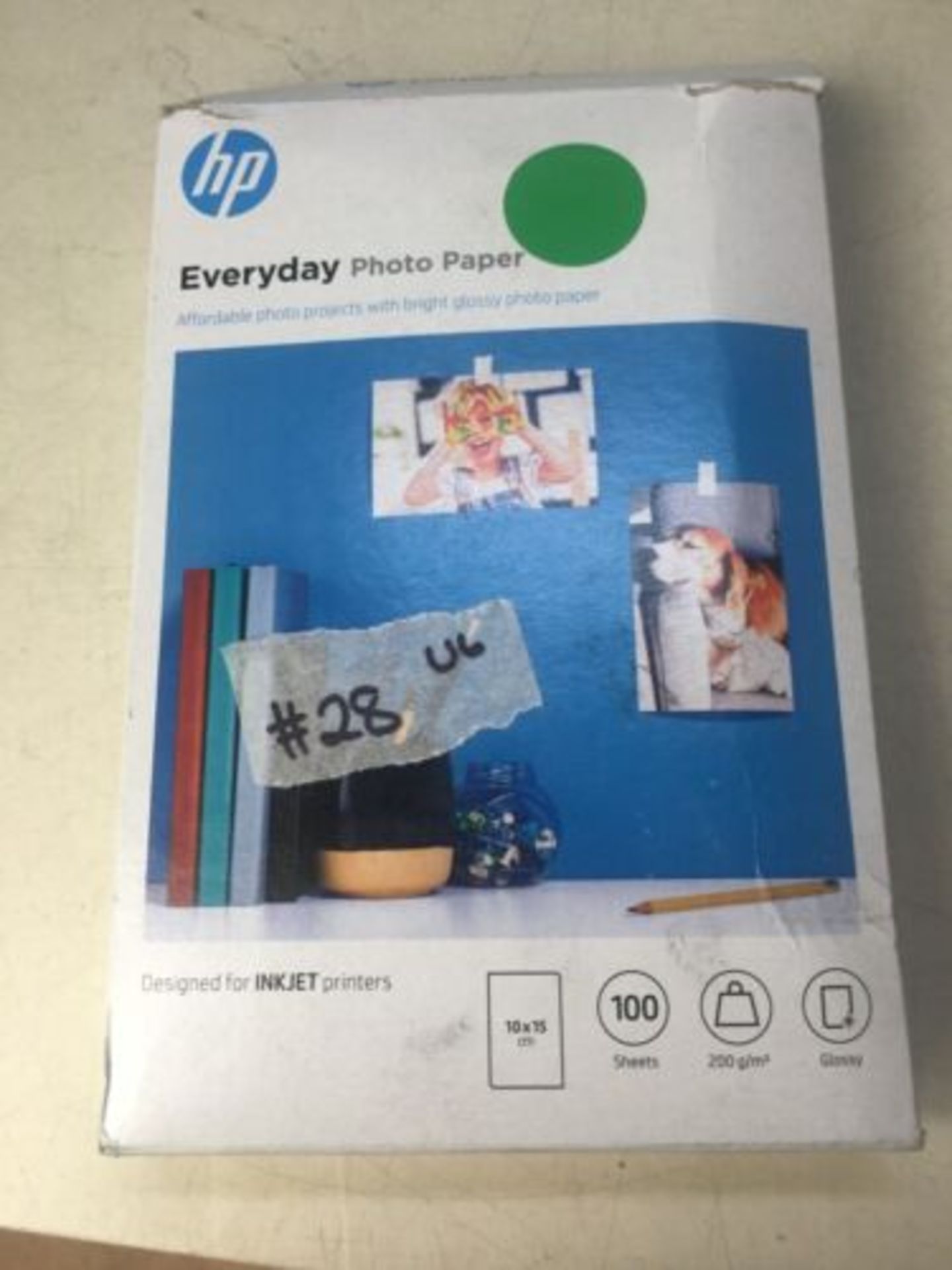 RRP-£10 HP CR757A, 10 x 15 cm, Everyday Glossy Photo Paper, 200 gsm, 100 Sheets, White