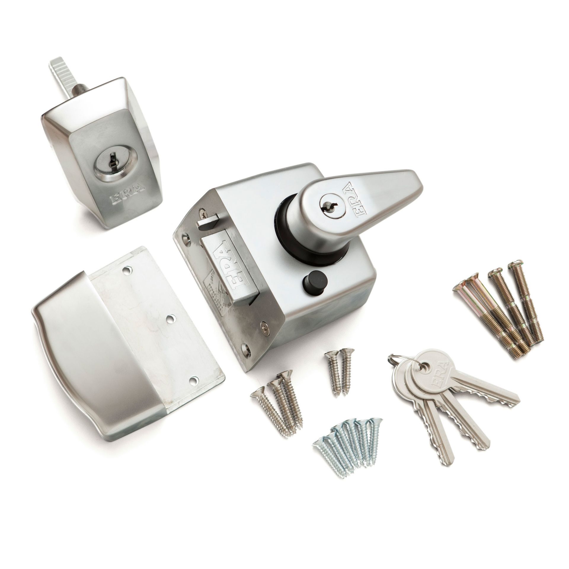 RRP-£59 ERA 1930-35-1 60mm Maximum Security BS Nightlatch with Satin Chrome Body