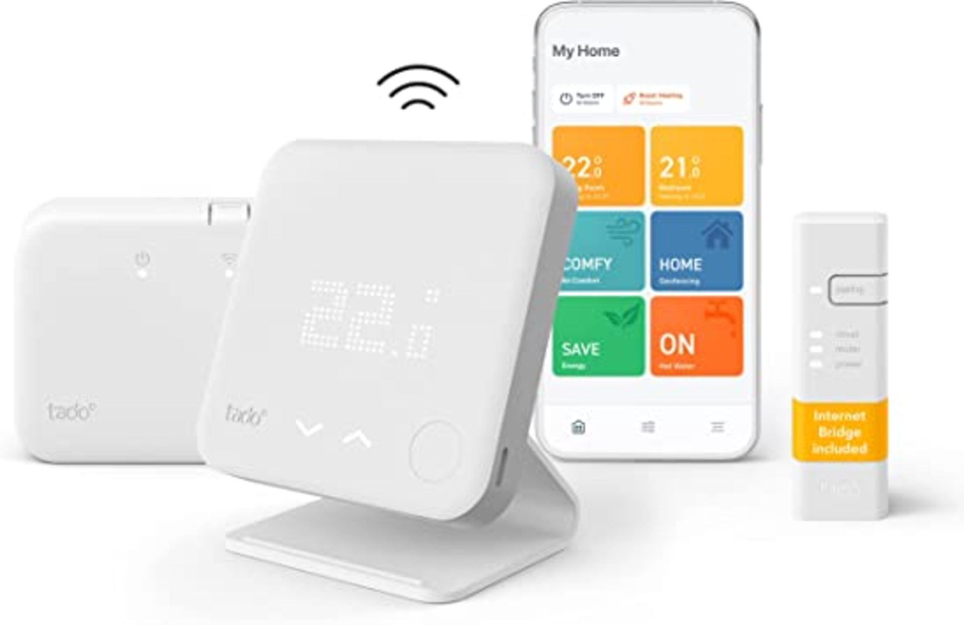 RRP-£195 tadoÂ° Wireless Smart Thermostat Starter Kit V3+ Incl. Stand â€“ Full Control Over Your Boi