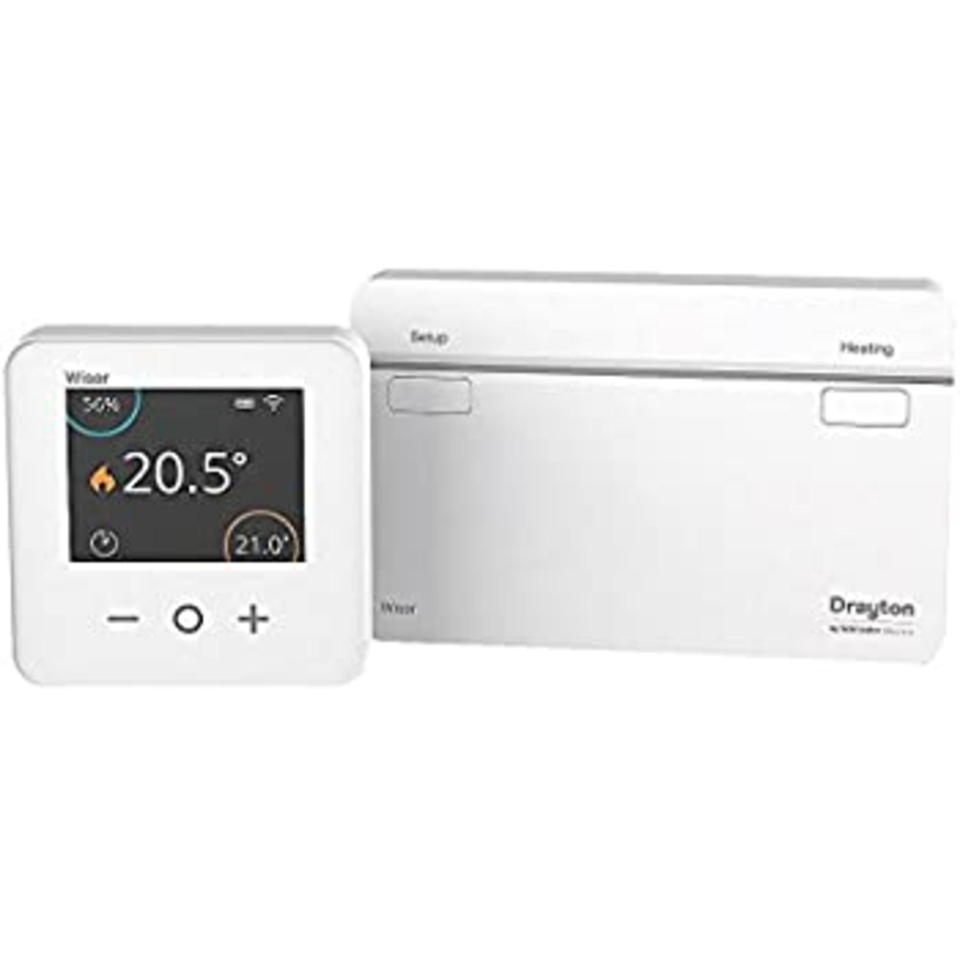 RRP-£206 Drayton Wiser Multi-Zone Smart Thermostat and 2 Smart Radiator Thermostat Kit - Conventiona