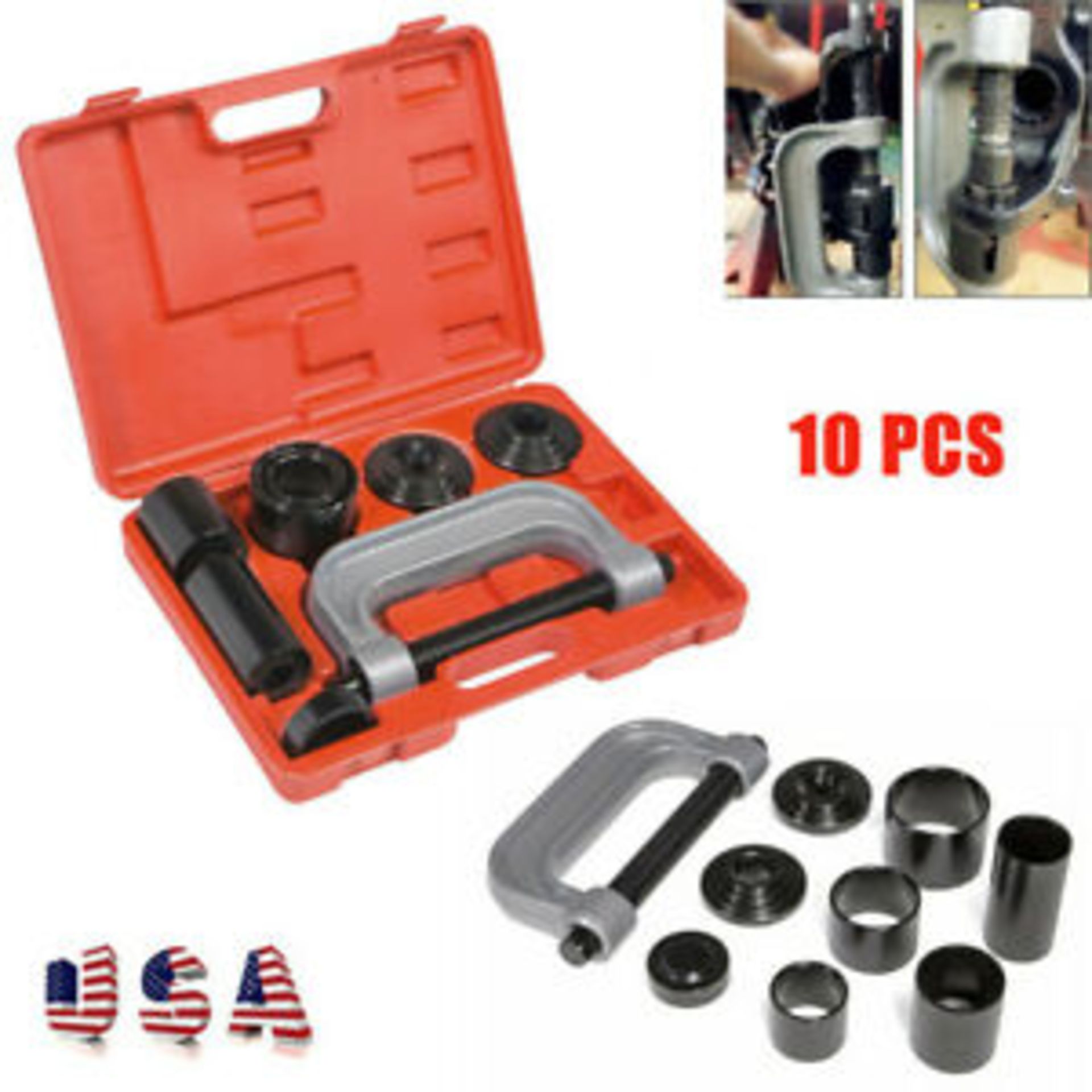 RRP-£28 DHA Heavy Duty Ball Joint Press Remover Installer & U Joint Removal Tool Kit with 4x4 Adapte