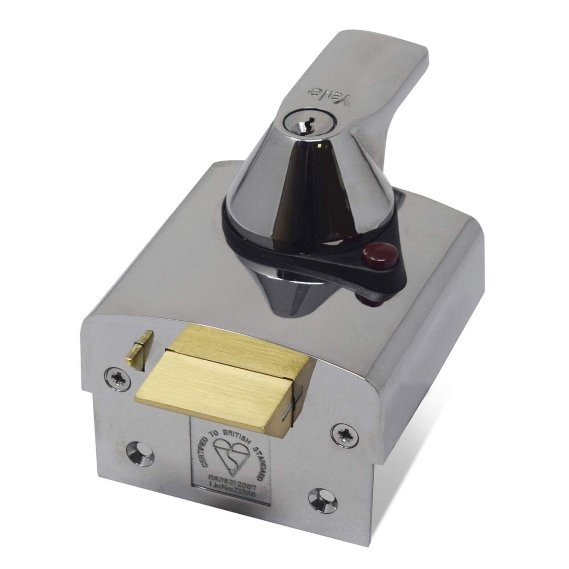 RRP-£63 Yale P-BS1-CH-CH-60, BS1 British Standard Nightlatch, 60 mm, Chrome Finish, High Security Ap