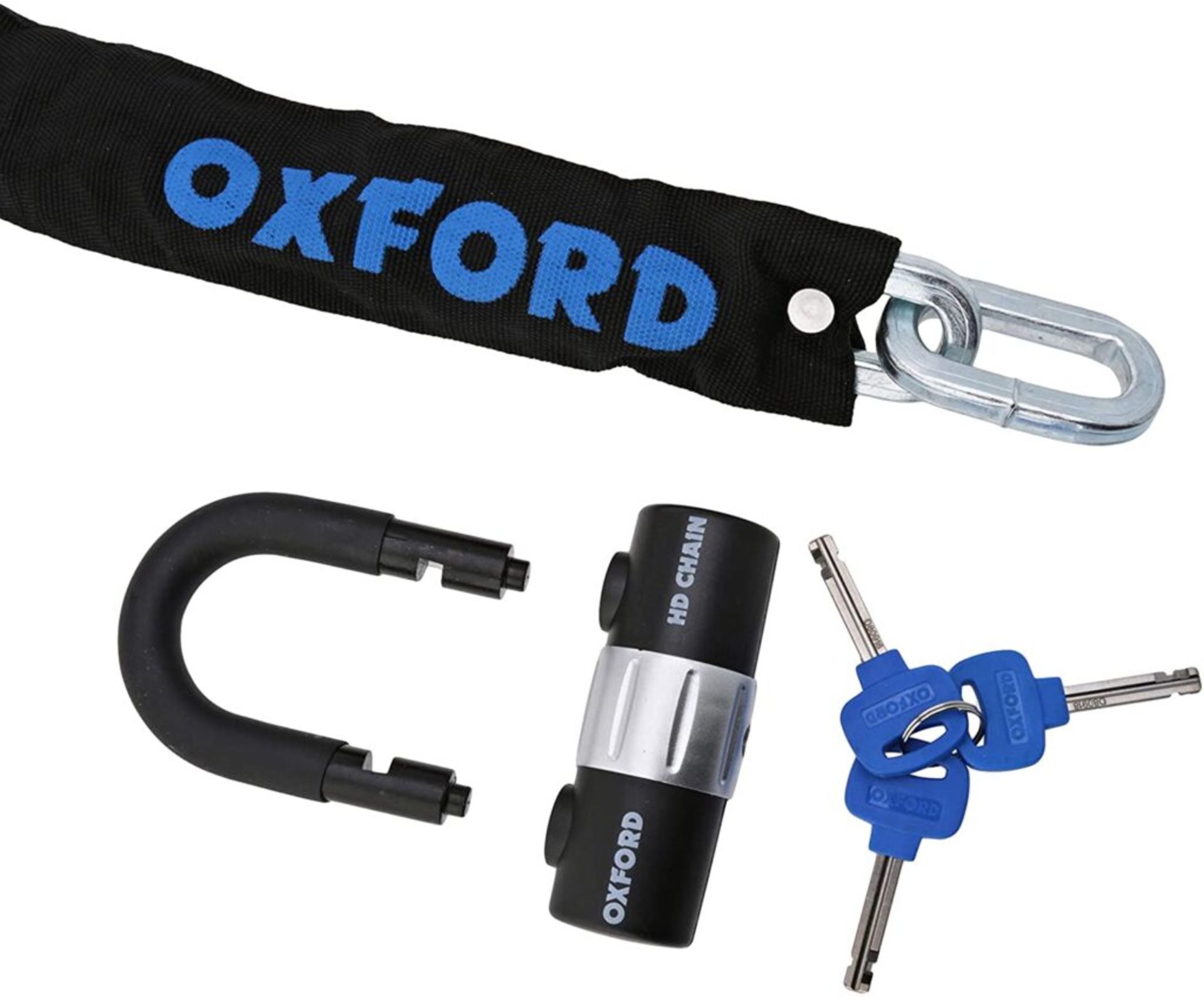 RRP-£36 Oxford Products OF159 1.5m Heavy Duty Chain Lock with Disc Lock