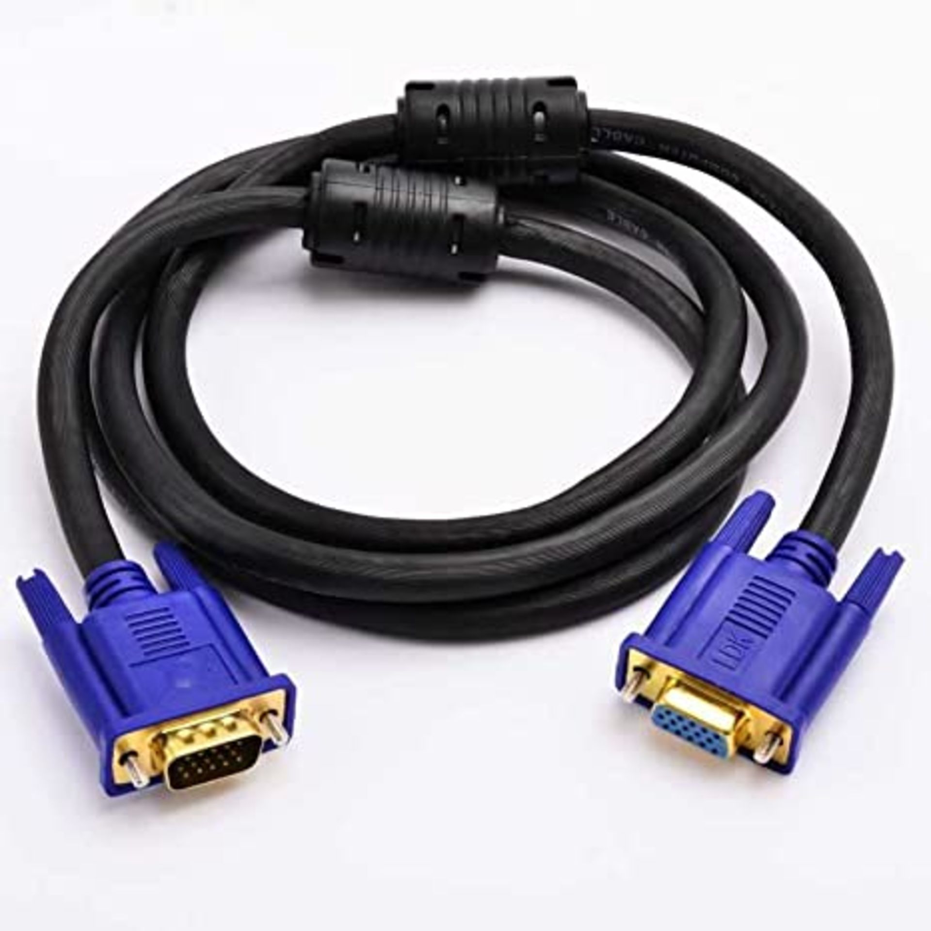 RRP-£3 Auroh 1.5M VGA to VGA Cable 15 pin Male to Male Extension Lead SVGA/VGA Monitor Cable with Fe