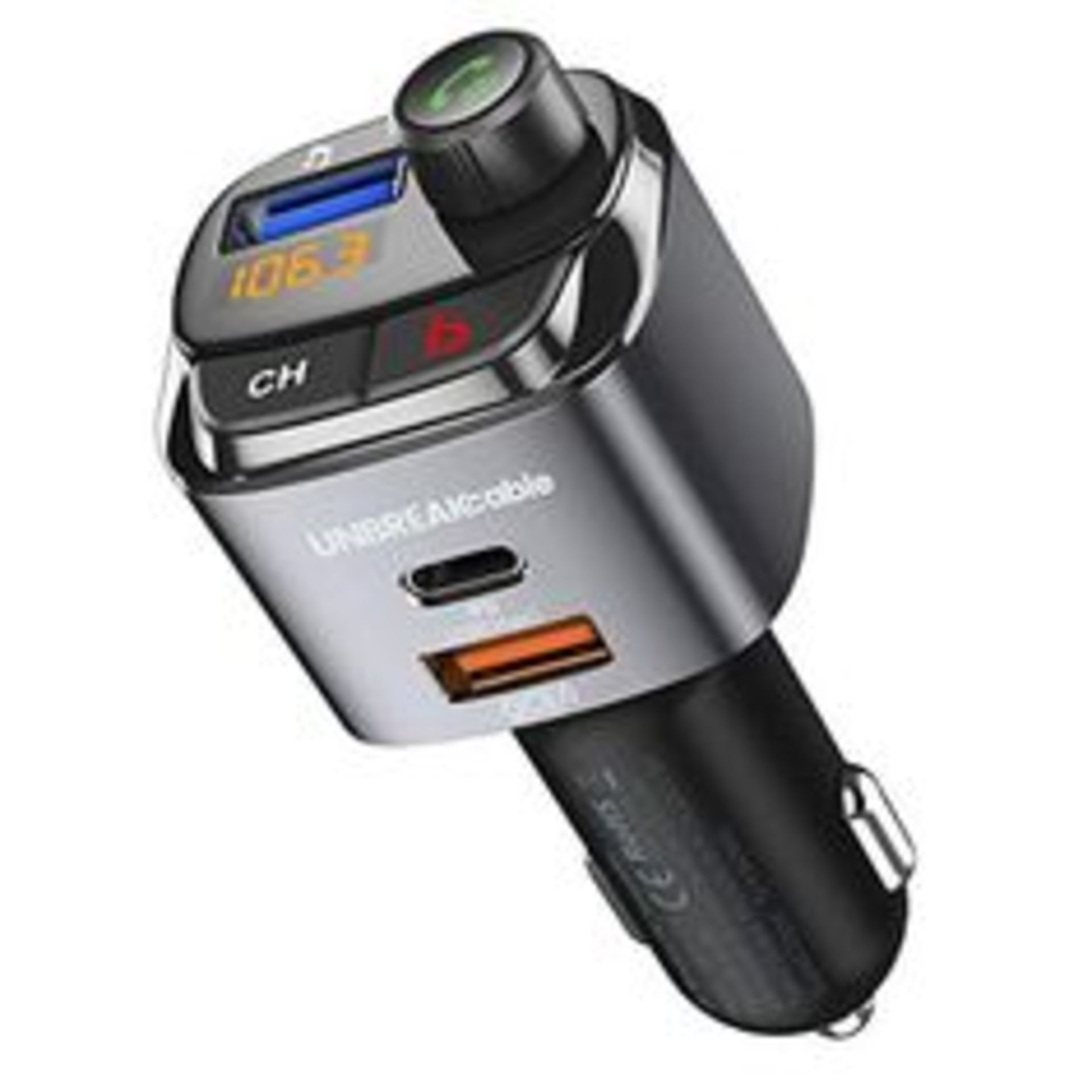 RRP-£15 SONRU Bluetooth FM Transmitter, Bluetooth 5.0 Car Radio Adapter USB C Car Charger Fast Charg