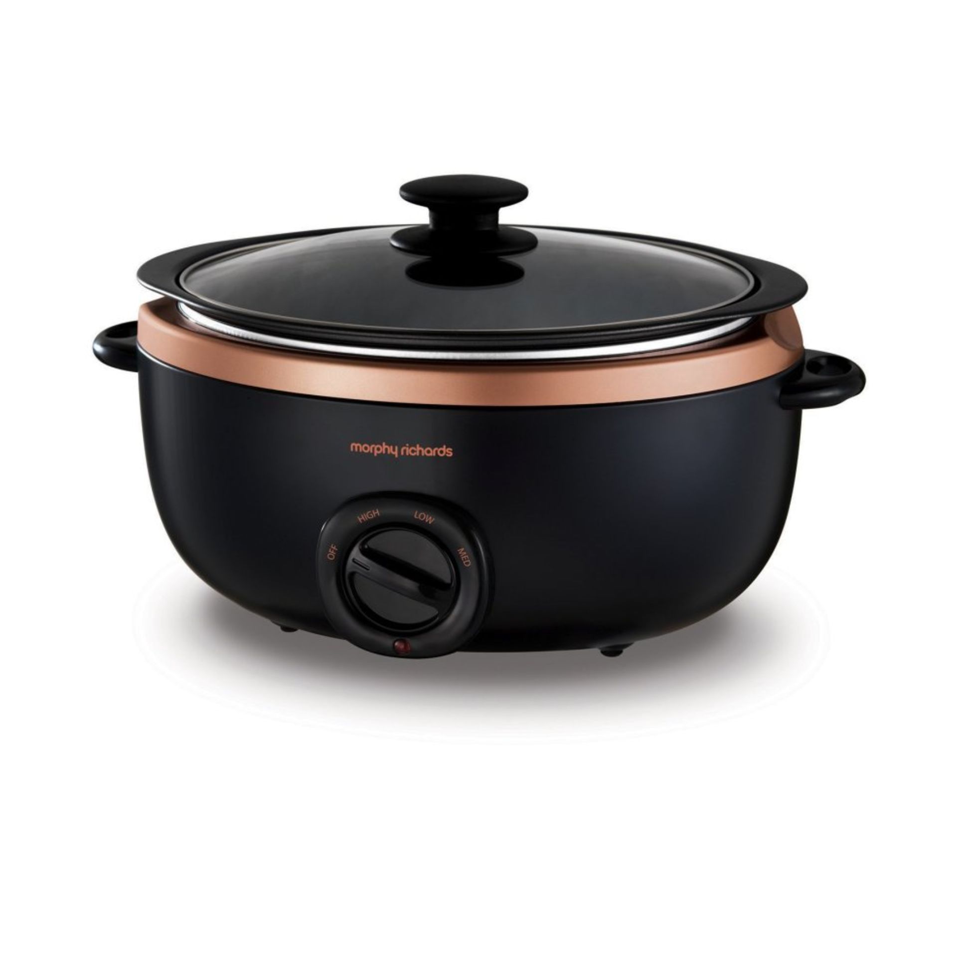 RRP-£59 Morphy Richards Sear and Stew Slow Cooker 460016 Black and Rose Gold