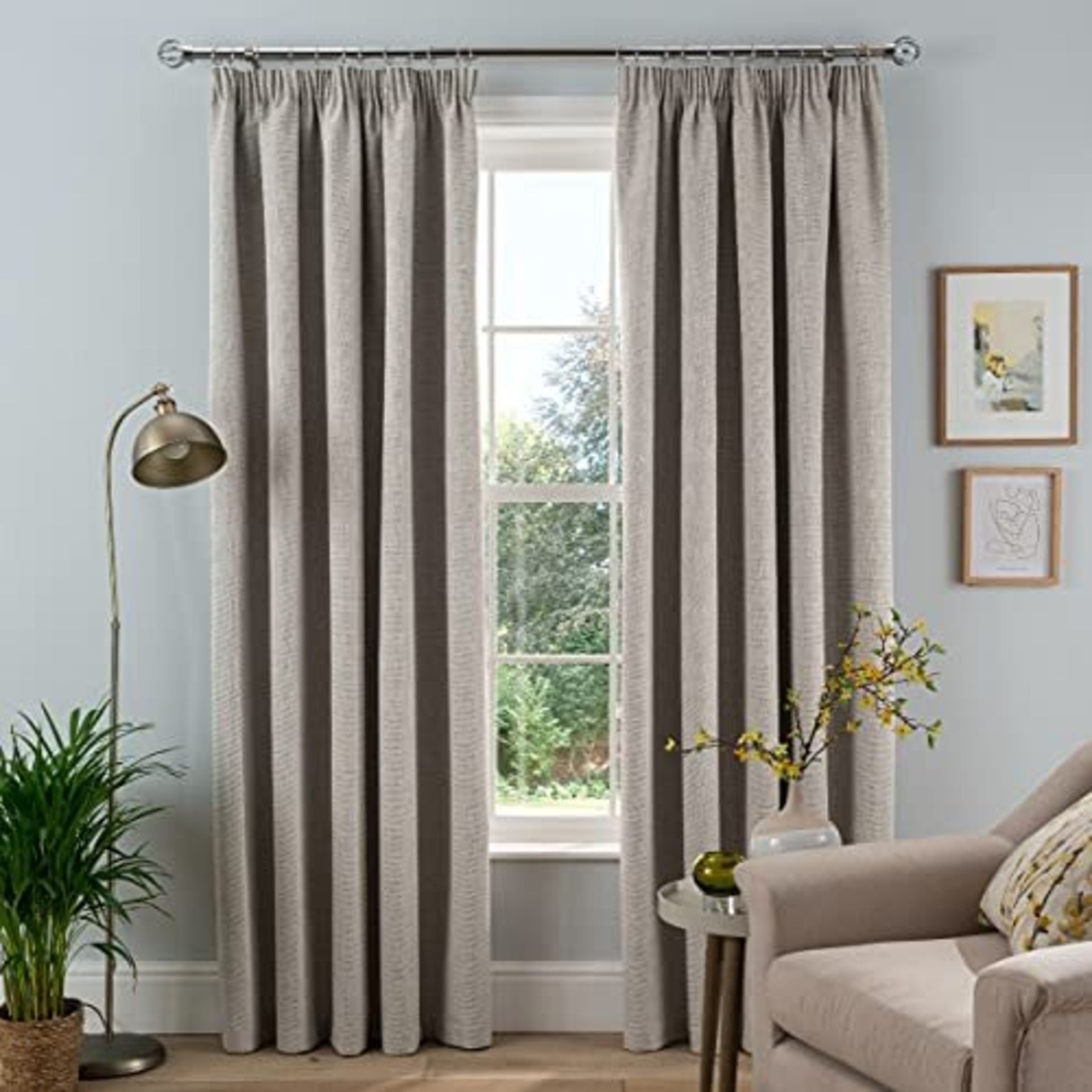 RRP-£78 Sleepdown Textured Rib Weave Pencil Pleat Blackout Lined Curtains Thermal Insulated for Bedr