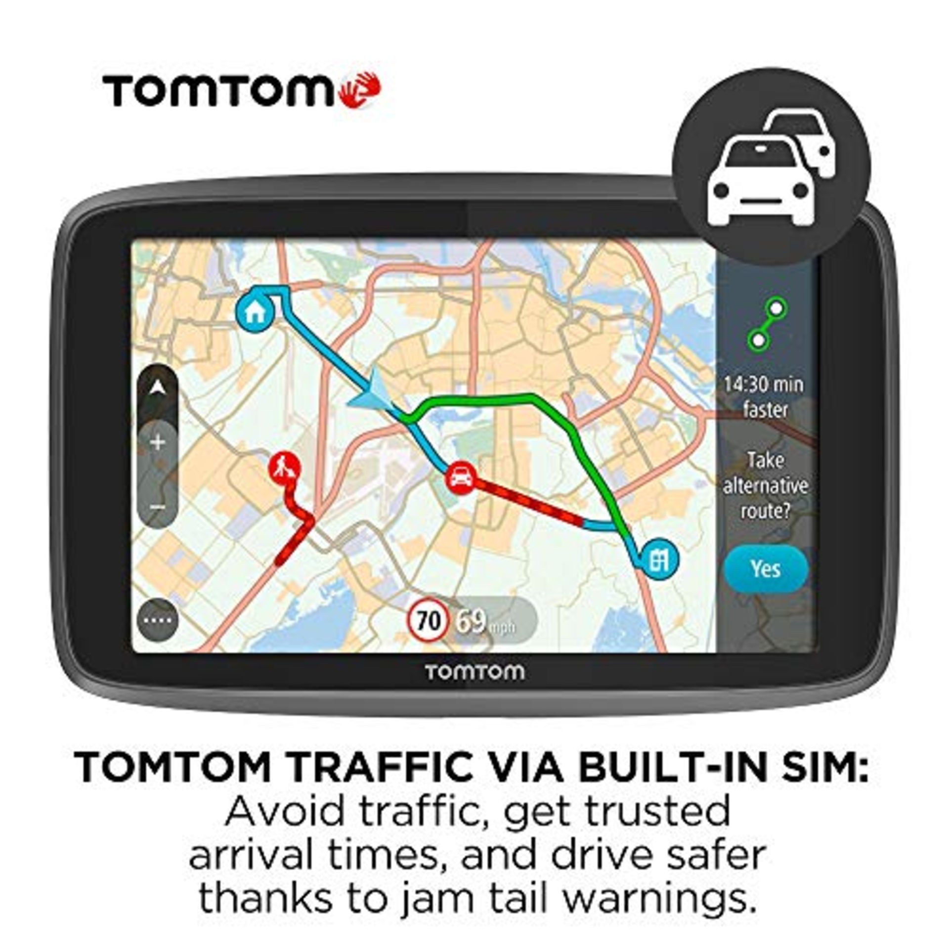 RRP-£345 TomTom Truck Sat Nav GO Professional 6250 with European Maps and Traffic Services (Via SIM)