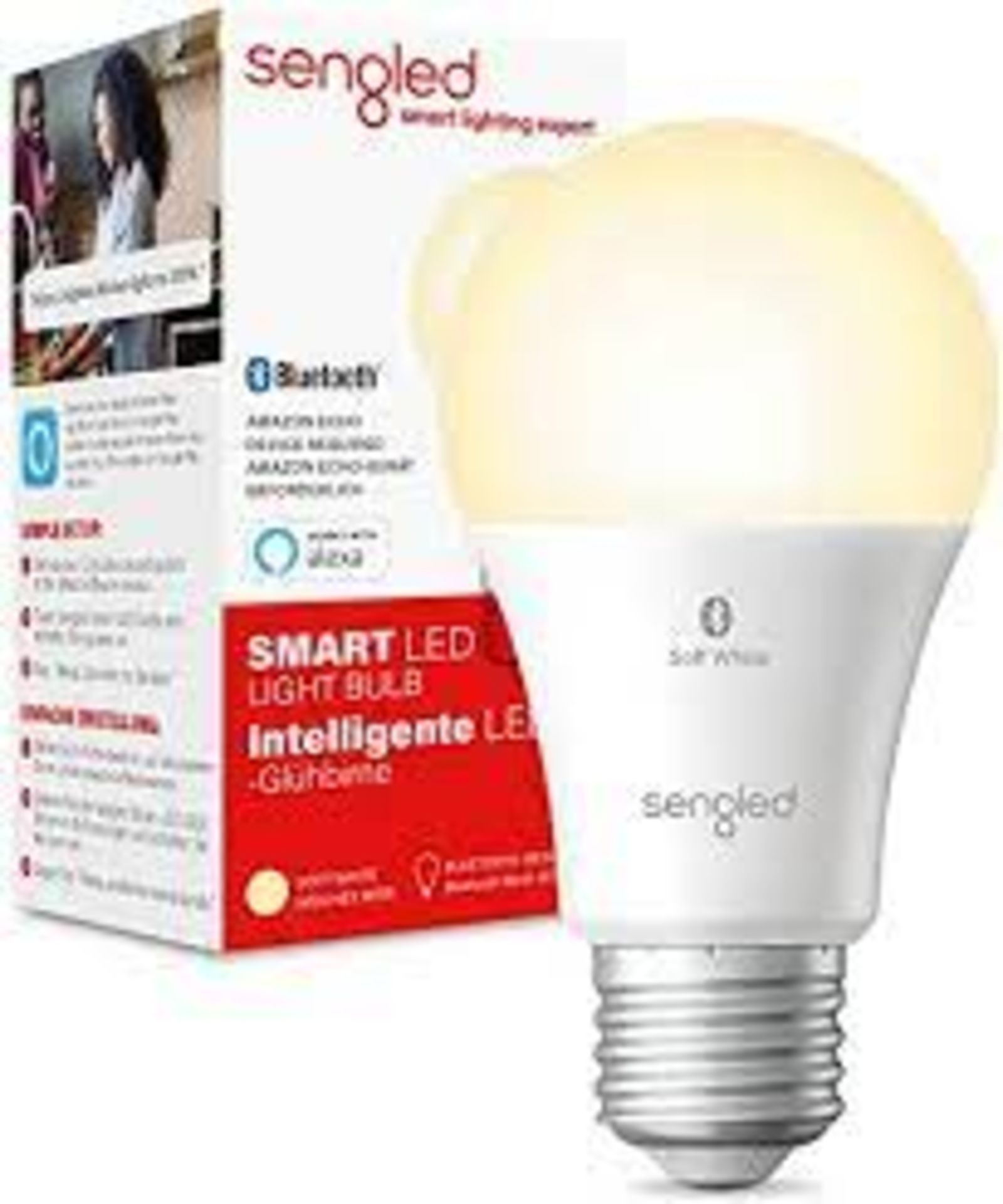 RRP-£11 Sengled Smart Bulb, Alexa Light Bulb, Bluetooth Dimmable LED Bulb E27, Works with Amazon Ale