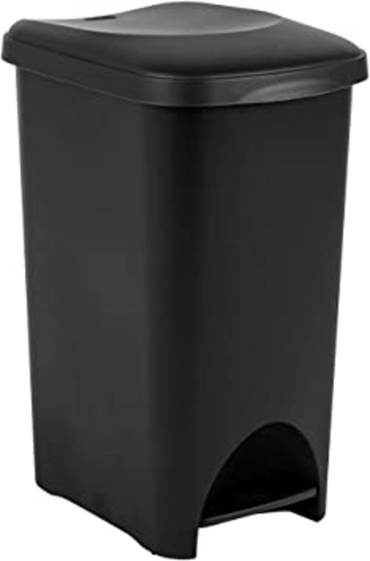 RRP-£17 Addis Eco Made from 100% Plastic Family Kitchen Pedal Bin, 40 Litre, 518999ADF, Recycled Bla