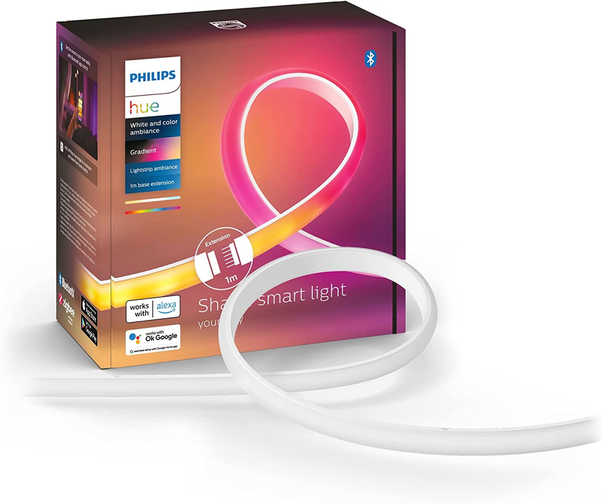 RRP-£121 Philips Hue Gradient Light Strip 2m. for Syncing with Entertainment, Media and Music. with
