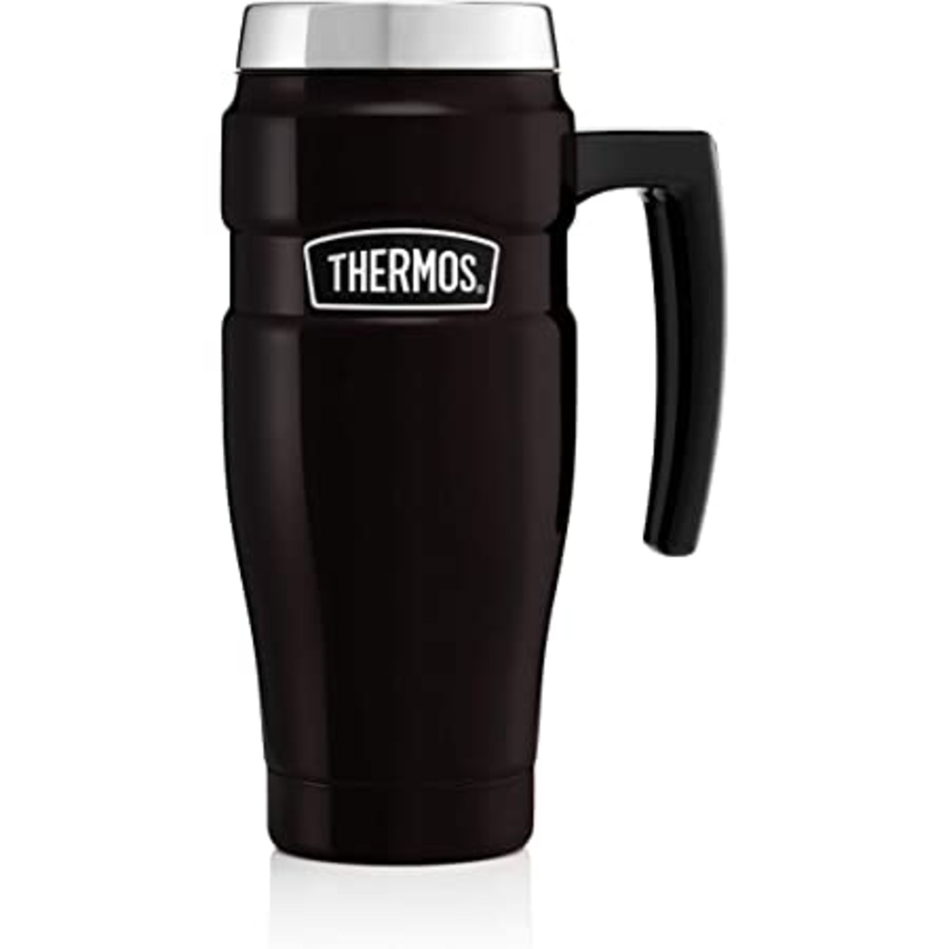 RRP-£21 Thermos 190759 King Food Flask-470 ml, Matt Black, Stainless Steel