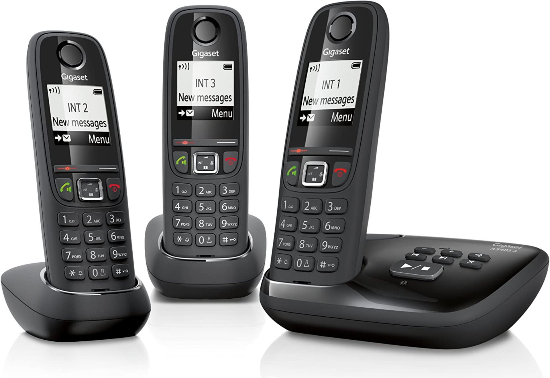 RRP-£56 Gigaset AS405A TRIO - Advanced Cordless Home Phone with Answer Machine and Nuisance Call Blo