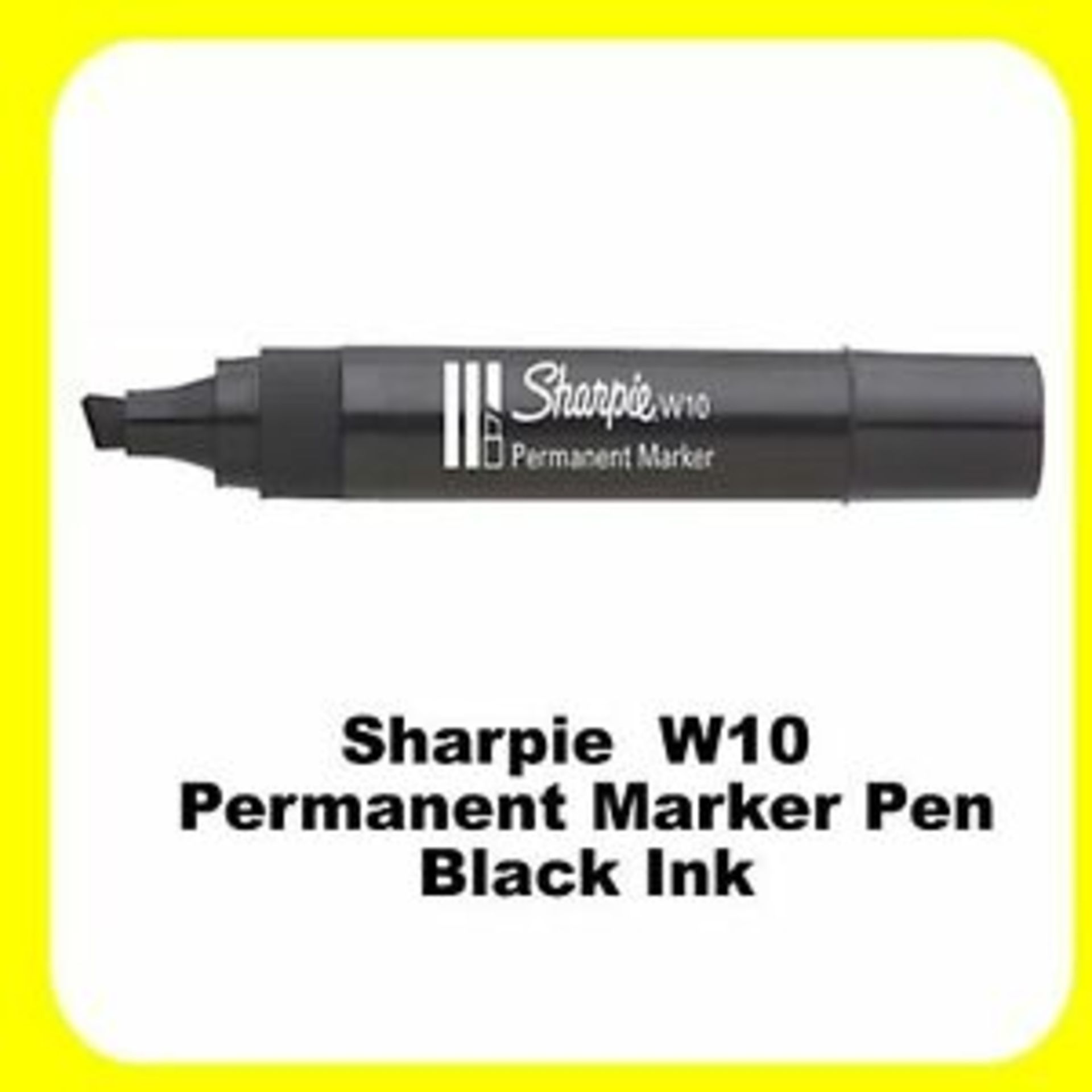 RRP-£2 Sharpie W10 chisel tip black ink permanent marker x 1 single pen