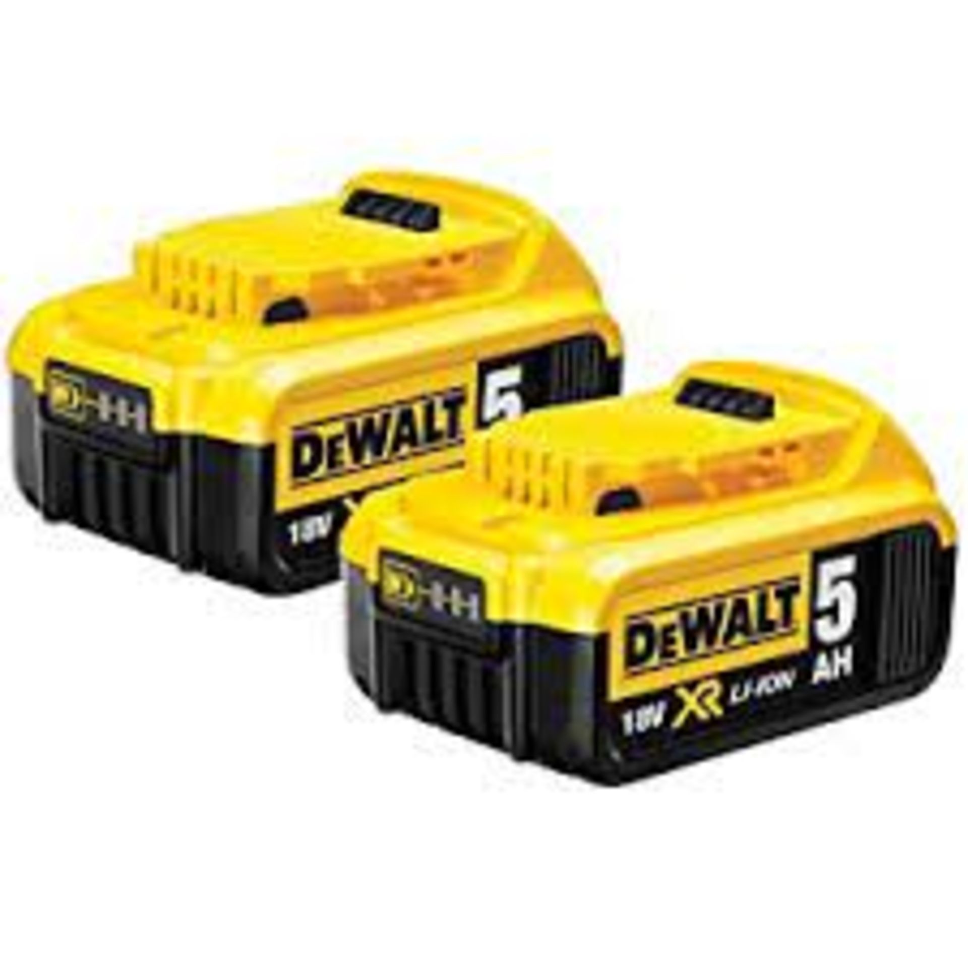 RRP-£110 DEWALT B DCB184 5.0ah 18v XR Lithium Ion Battery Twin Pack