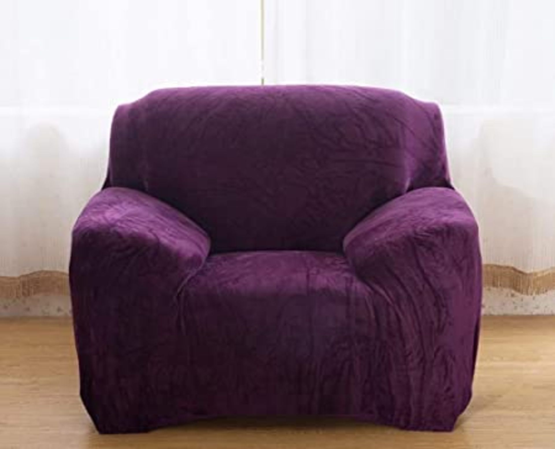 RRP-£20 Seogva Velvet Sofa Cover, 1-Piece Sofa Slipcover Thick Furniture Cover, Stylish Sofa Chair S