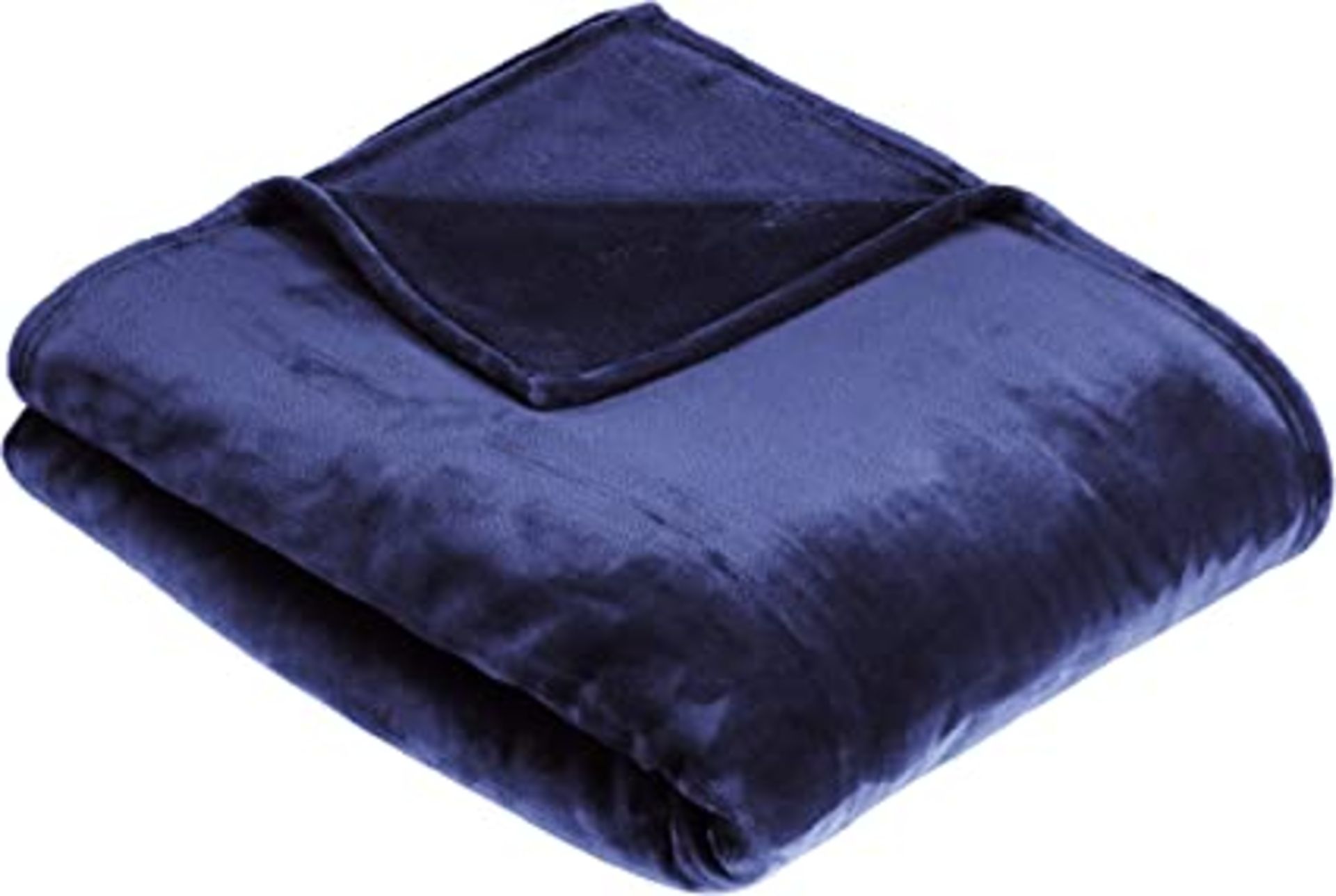 RRP-£30 Amazon Basics - Cuddly blanket, made of velvety plush, 168 x 229cm - Navy Blue