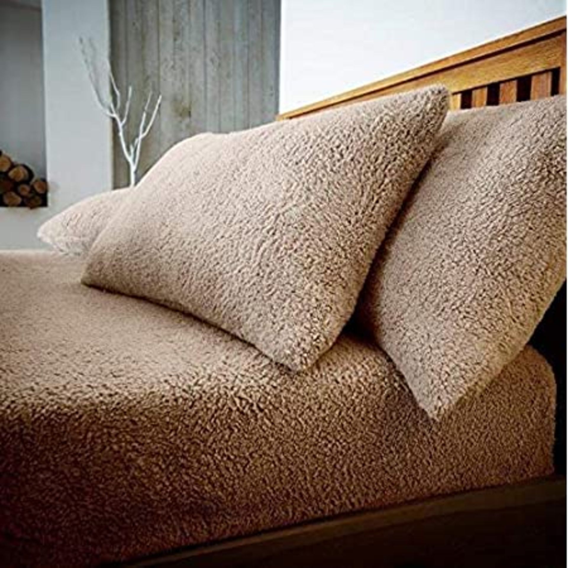 RRP-£16 Sleepdown Teddy Fleece Fitted Sheet Plain Thermal Warm Cosy Super Soft Bedsheet Bed Linen -