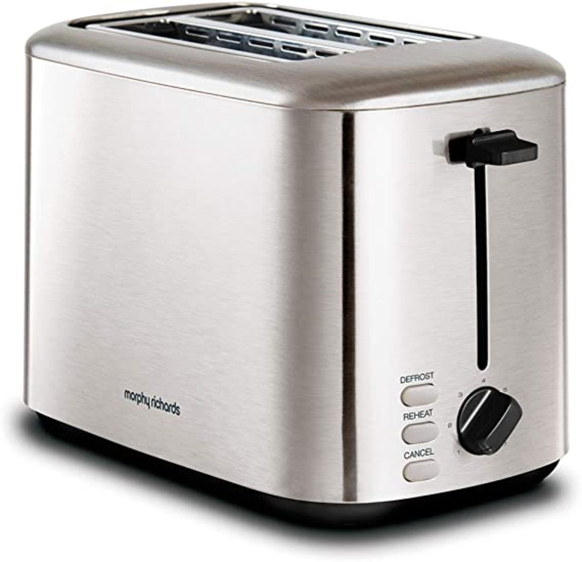 RRP-£31 Morphy Richards 222067 Brushed Equip 2 Slice Stainless Steel Toaster, 800 W, Brushed