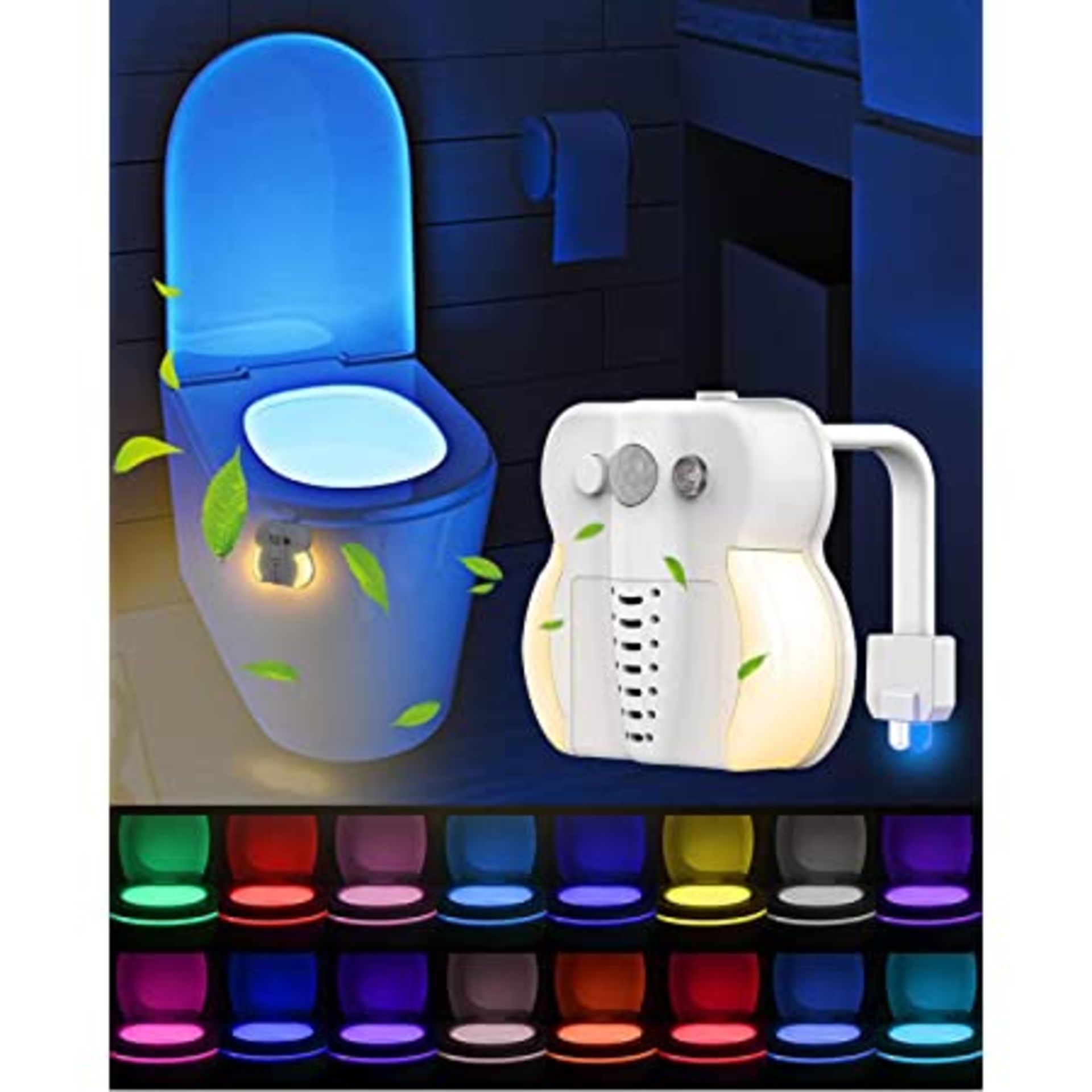 RRP-£3 Powerole Toilet Motion Sensor Light, 16 Colors Changing Sensor LED Washroom Night Light Insid