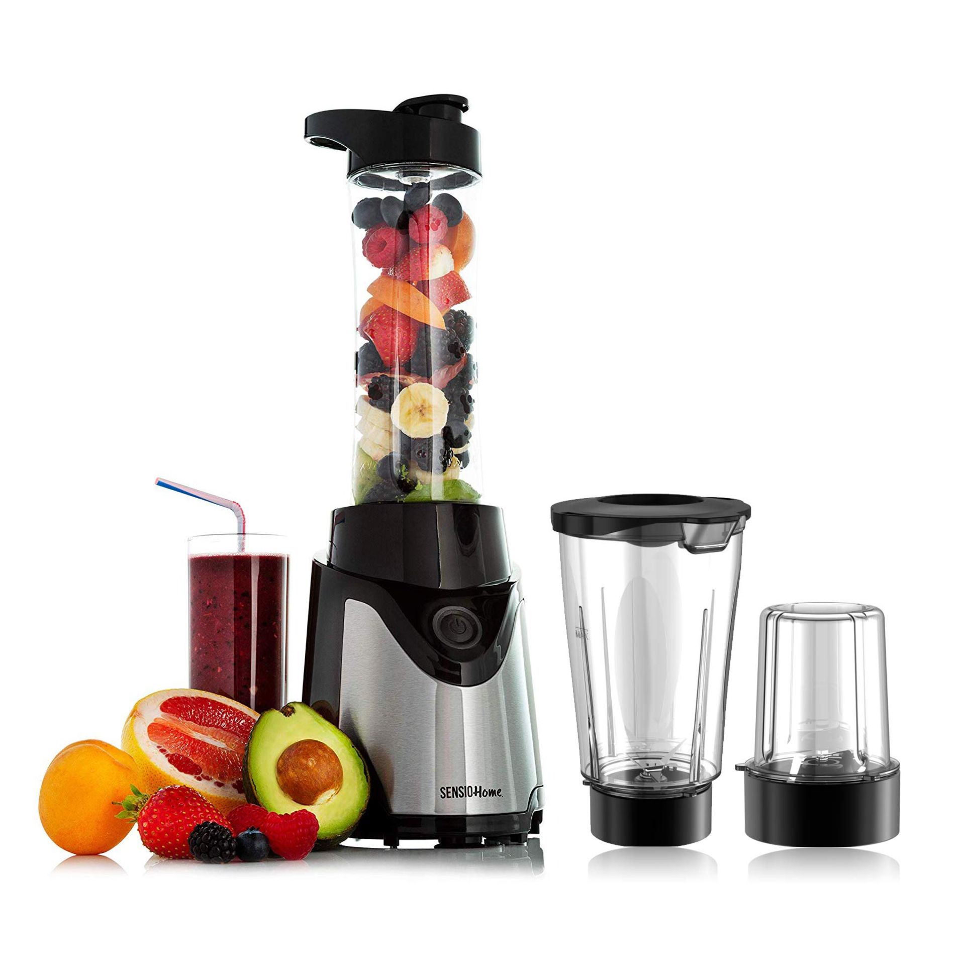 RRP-£30 Sensio Home Personal Blender Smoothie Maker - Electric Blender and Grinder for Fruit, Vegeta