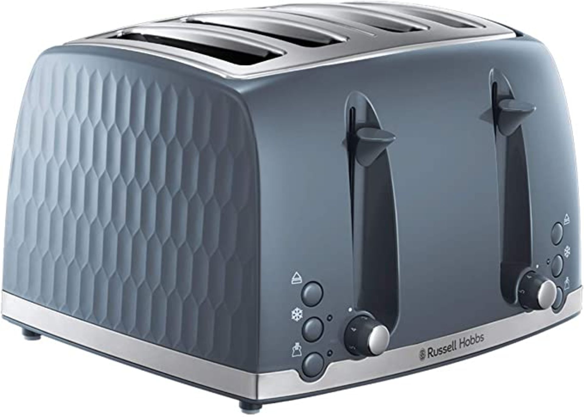 RRP-£34 Russell Hobbs 26073 4 Slice Toaster - Contemporary Honeycomb Design with Extra Wide Slots an