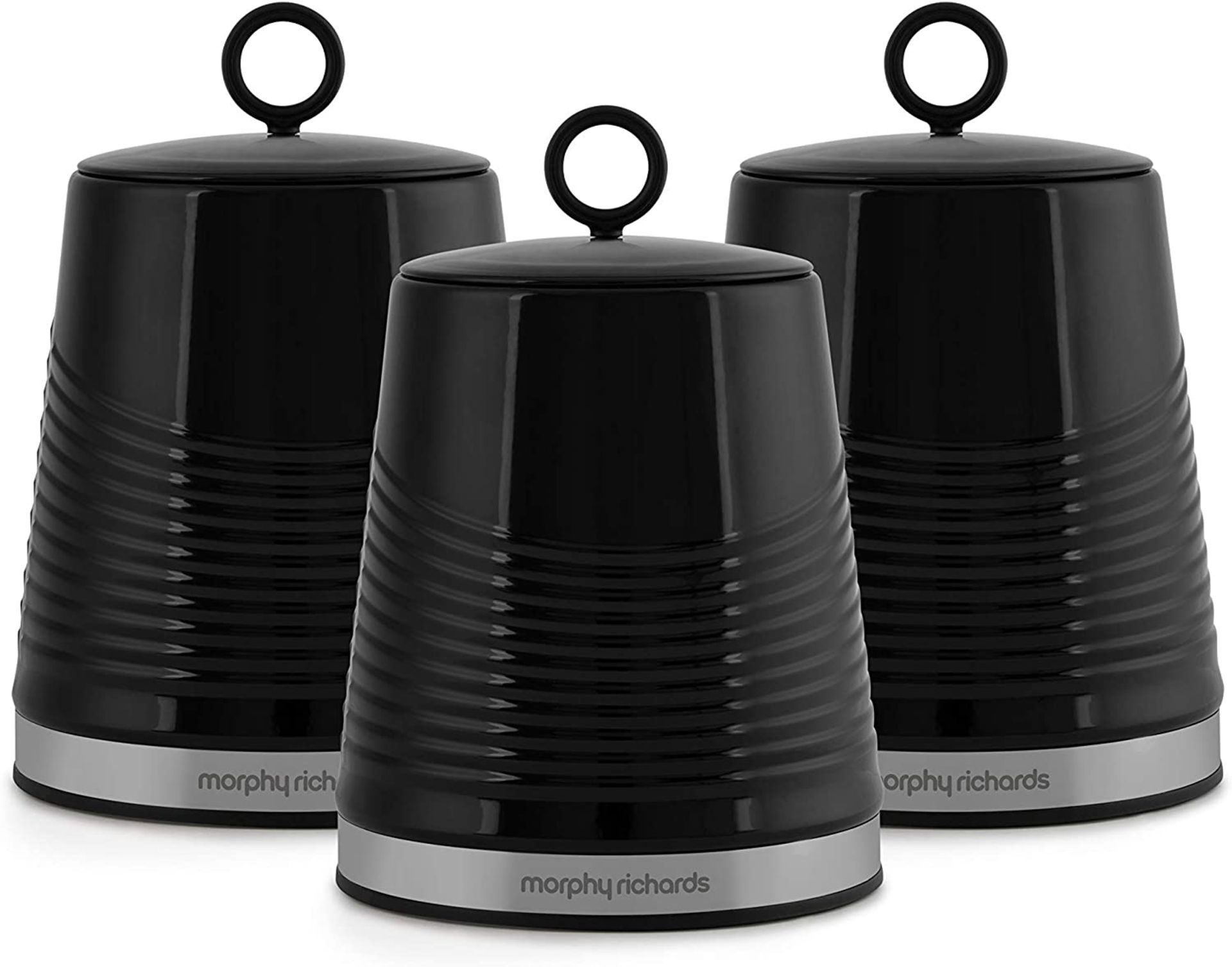 RRP-£17 Morphy Richards 976004 Dune Kitchen Storage Canisters, Tea Coffee Sugar Set of 3 Canisters,