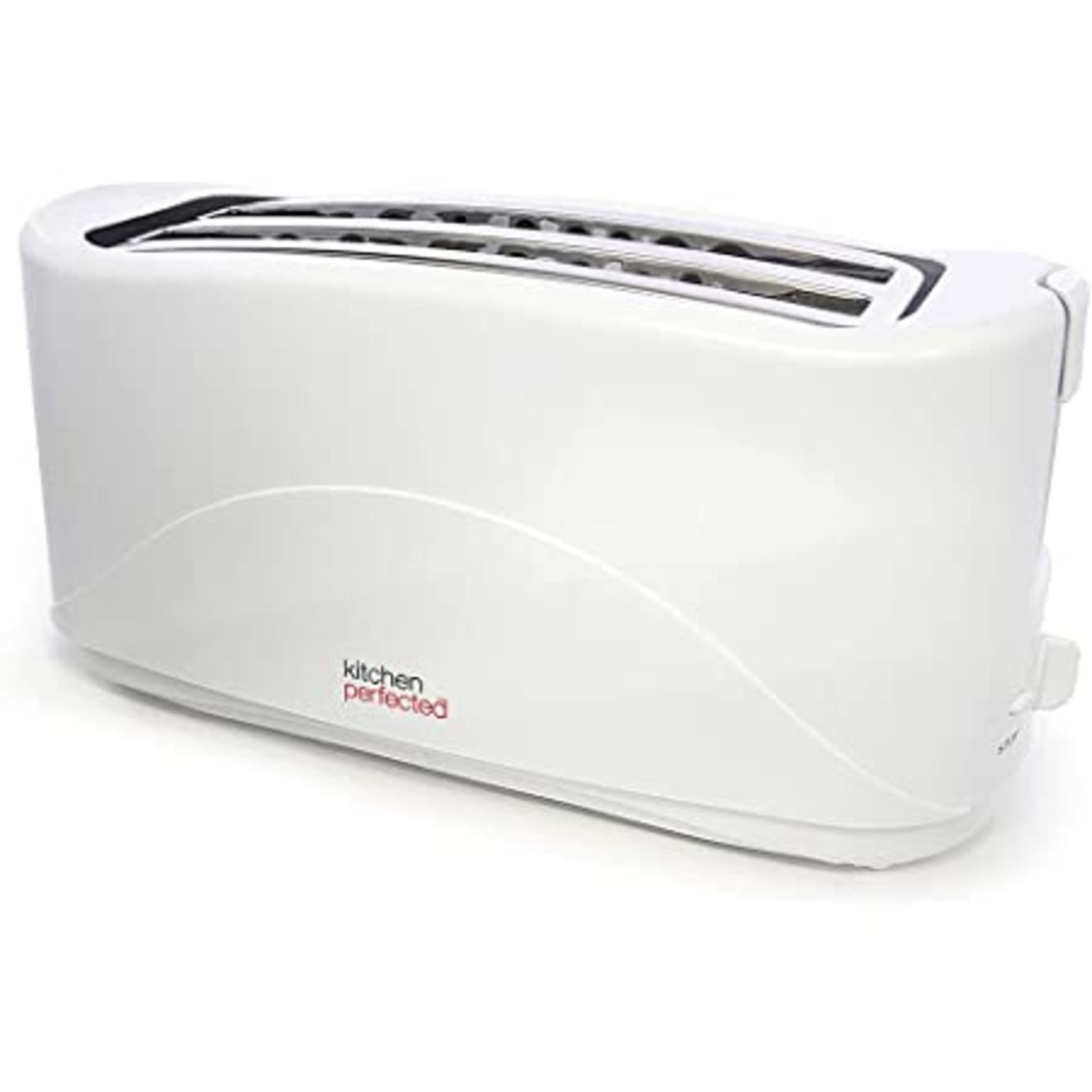 RRP-£22 KitchenPerfected 4 Slice Long Slot Toaster - White - E2112WH